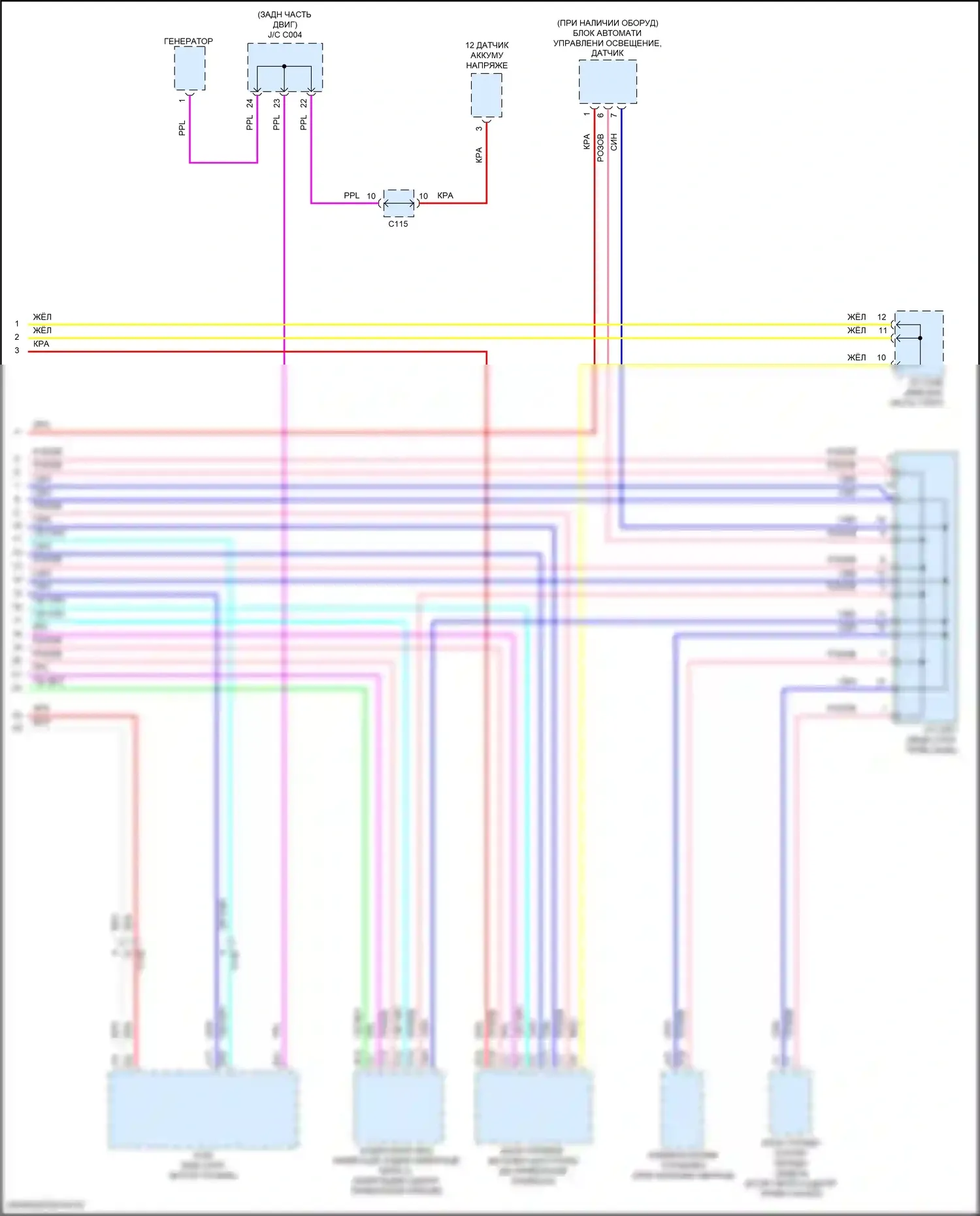 HR-V Honda RV (2021-2024): Электросхема компьютерной информационной линии, со шлюзом (can) (3 из 3) 