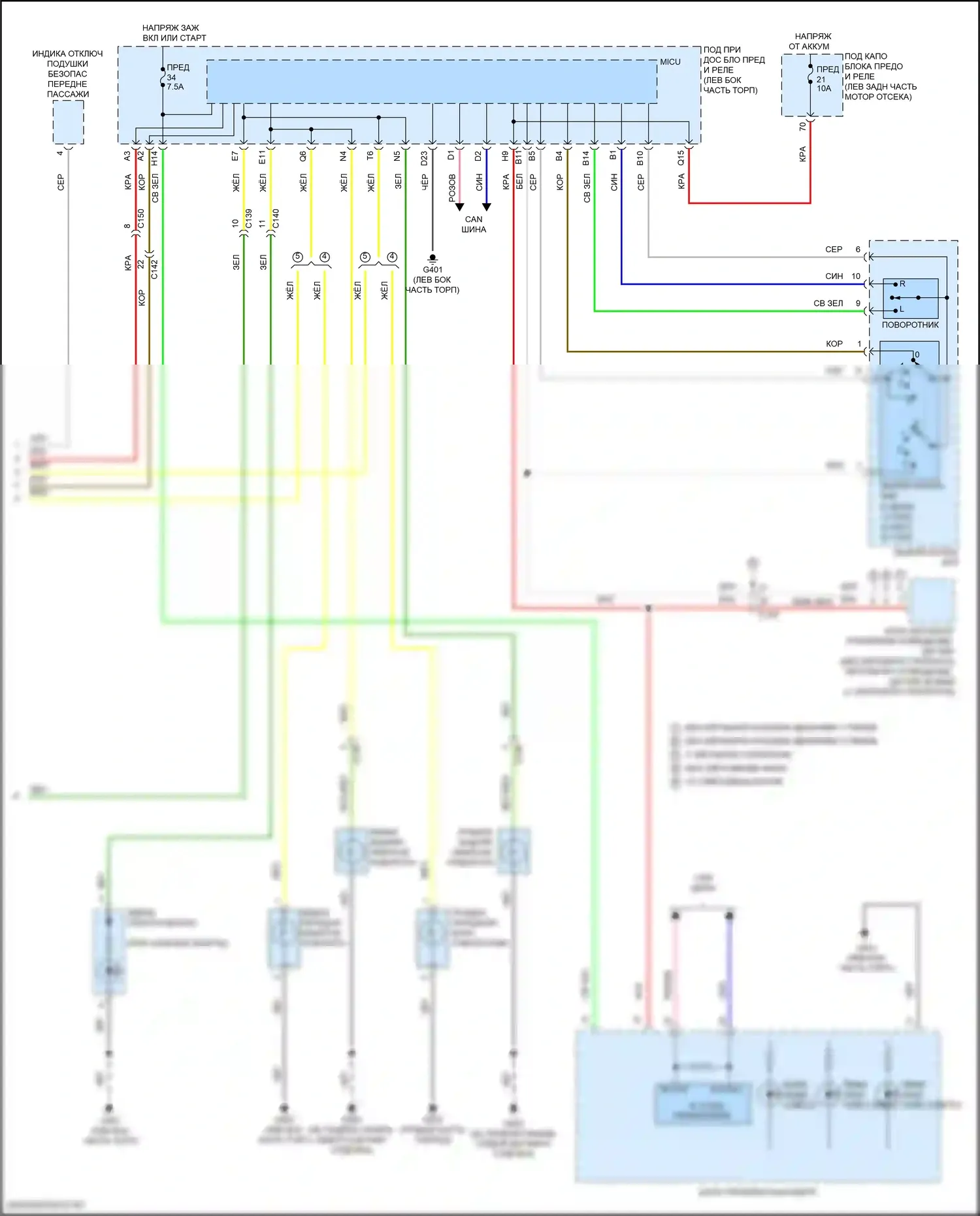 HR-V Honda RV (2021-2024): Электросхема фар и фонарей (2 из 2) 
