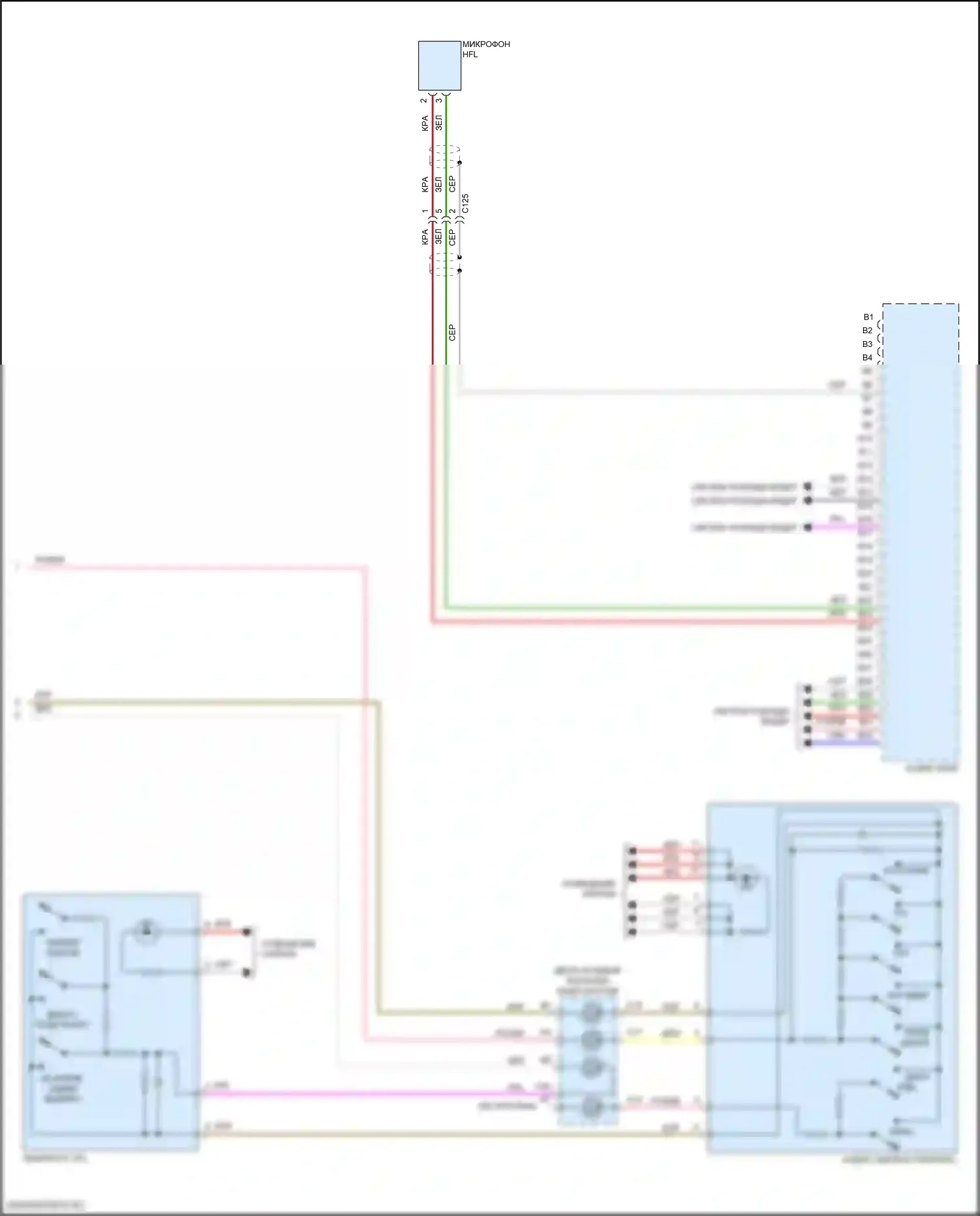 HR-V Honda RV (2021-2024): Электросхема магнитолы, с цветным звуком (2 из 2) 