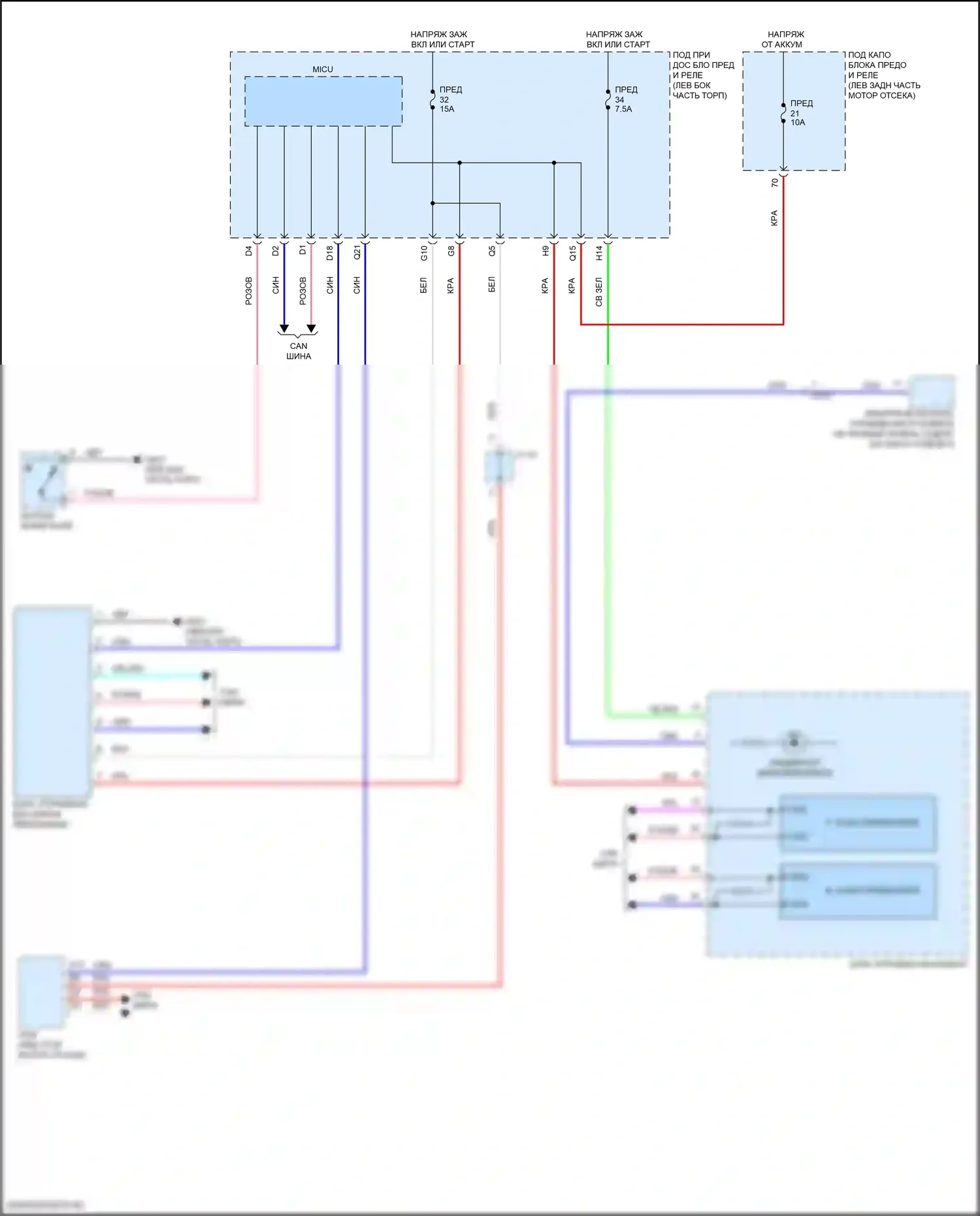HR-V Honda RV (2021-2024): Электросхема иммобилайзера 