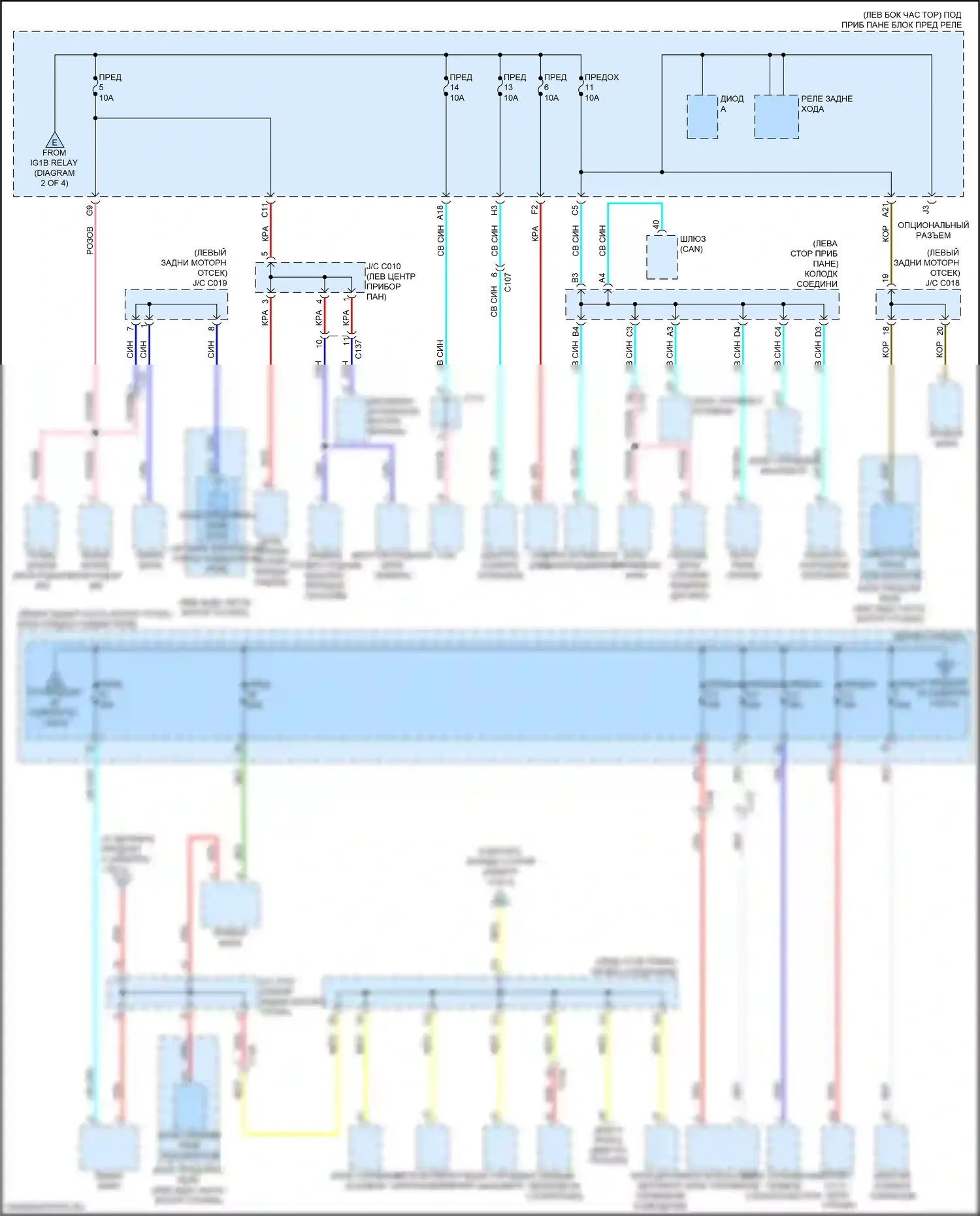 HR-V Honda RZ (2022-2024): Электросхема блока предохранителей реле (3 из 4) 