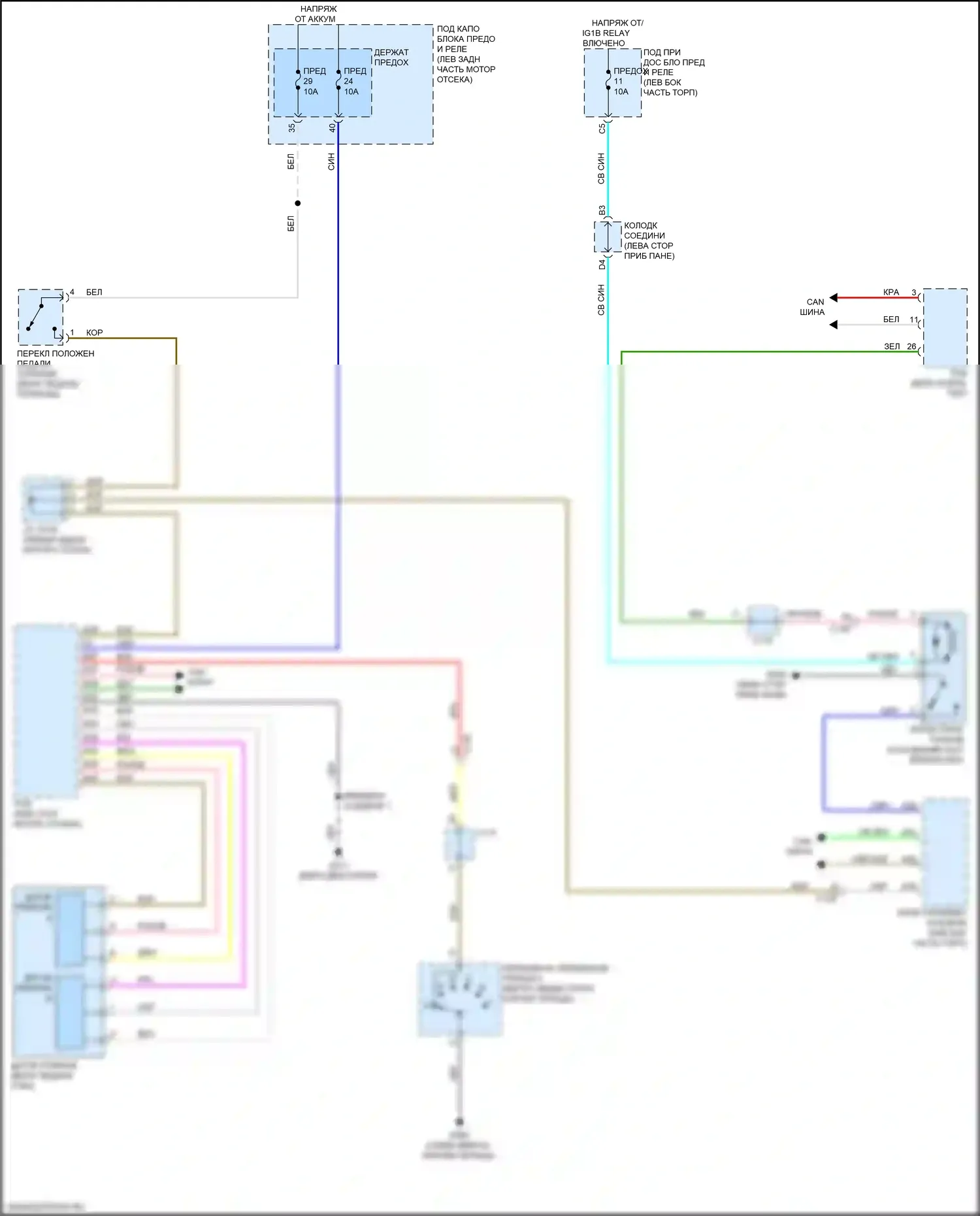 HR-V Honda RZ (2022-2024): Электросхема блокировки селектора 