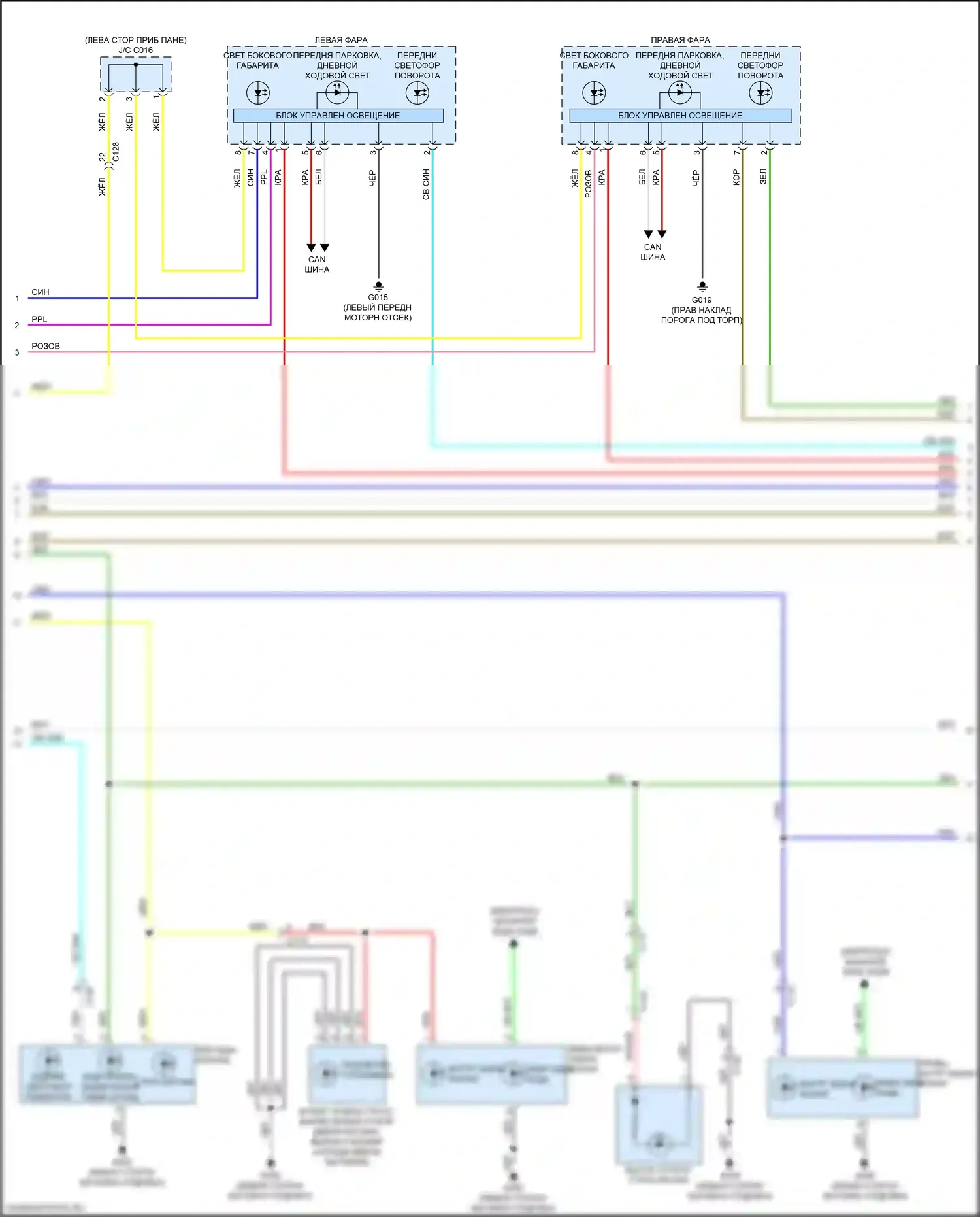HR-V Honda RZ (2022-2024): Электросхема фар и фонарей (2 из 3) 