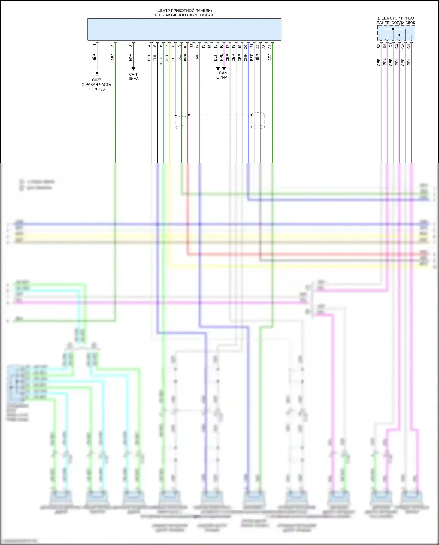 HR-V Honda RZ (2022-2024): Электросхема магнитолы, 4 и 6 динамиков (2 из 4) 