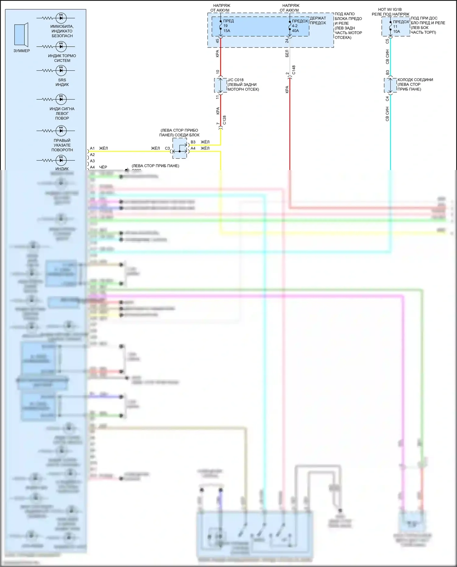 HR-V Honda RZ (2022-2024): Электросхема приборной панели (1 из 3) 