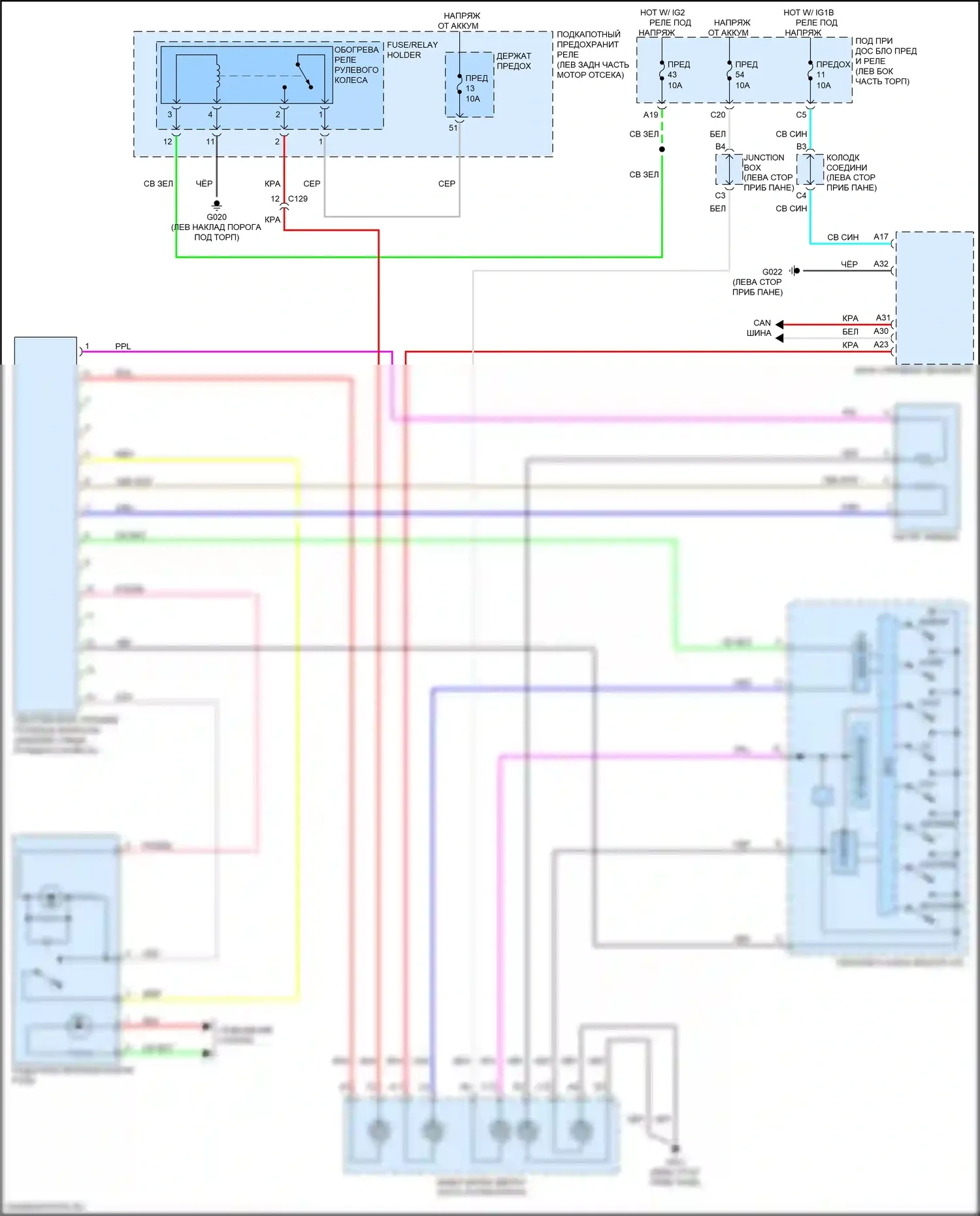 HR-V Honda RZ (2022-2024): Электросхема рулевого колеса с подогревом 