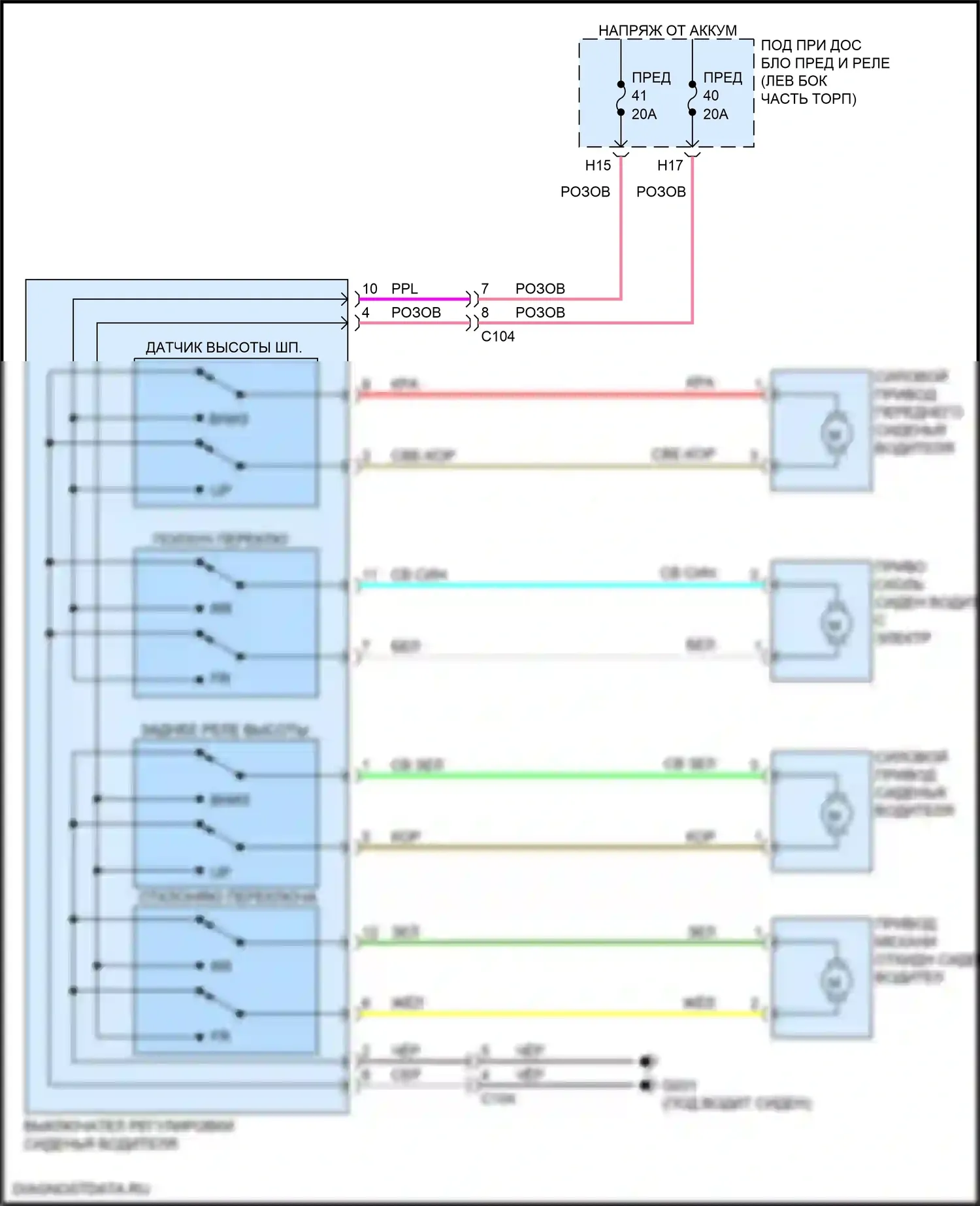 HR-V Honda RZ (2022-2024): Питание водительского сиденья электросхема 