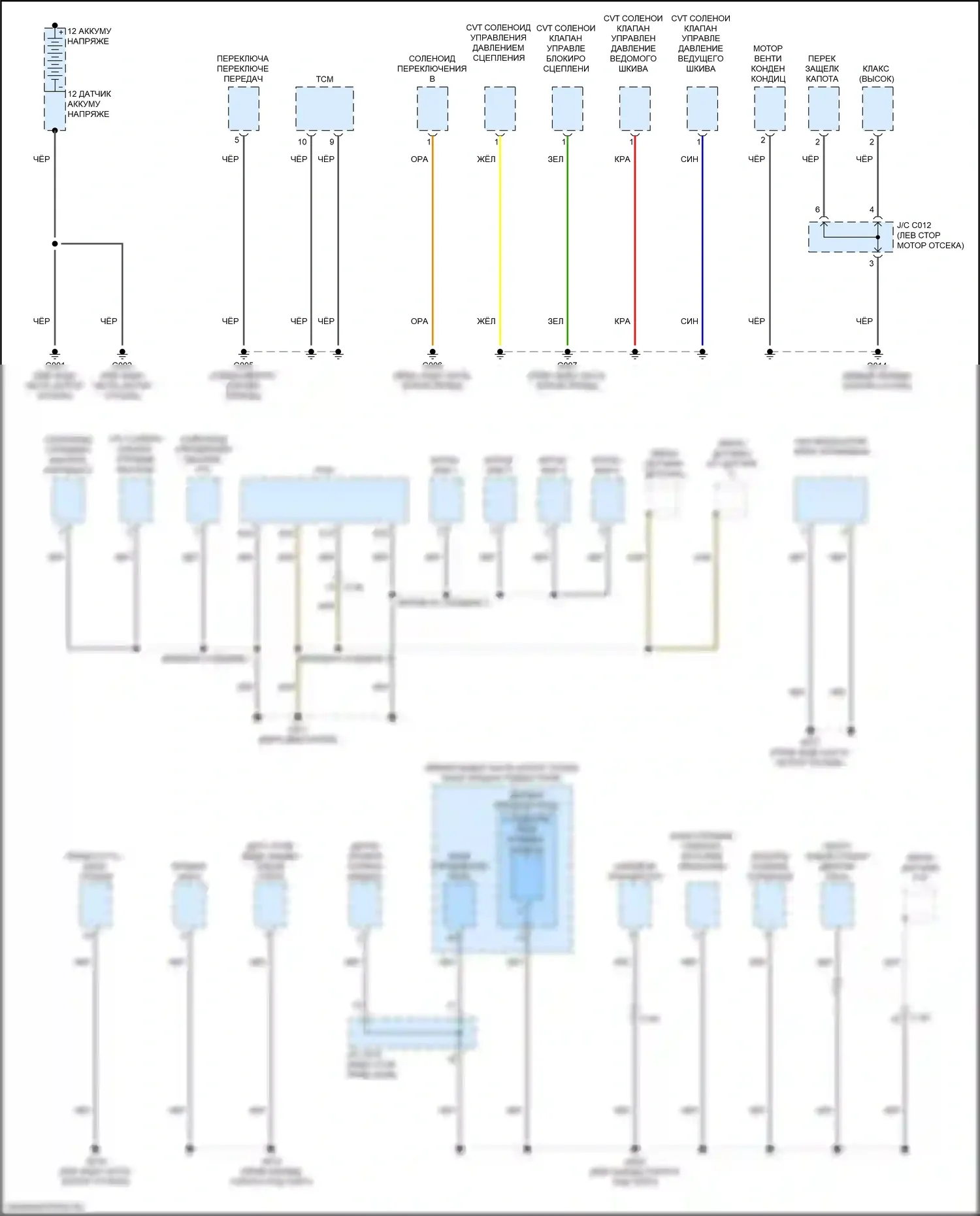 HR-V Honda RZ (2022-2024): Электросхема точек подключения масс (1 из 4) 