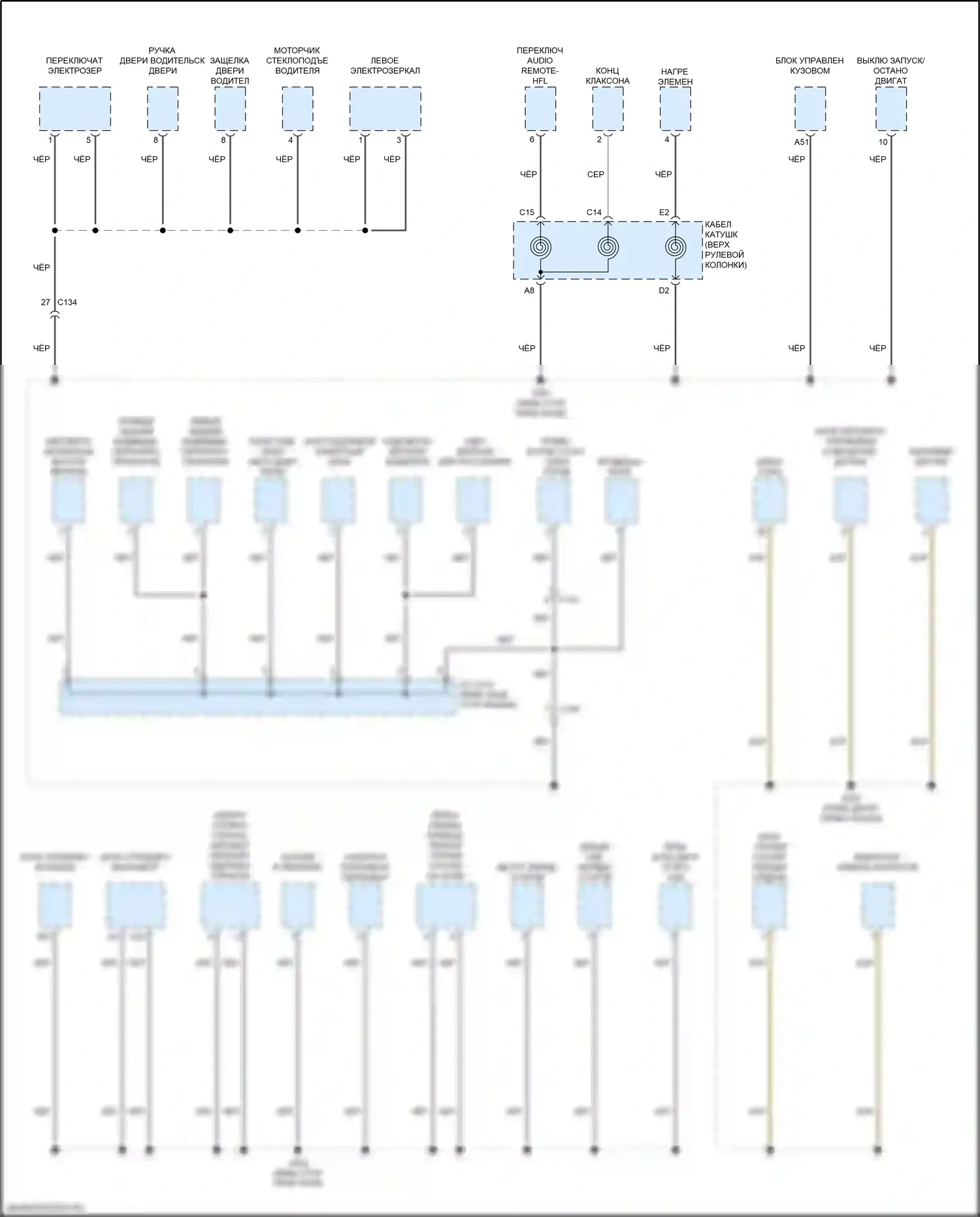 HR-V Honda RZ (2022-2024): Электросхема точек подключения масс (2 из 4) 