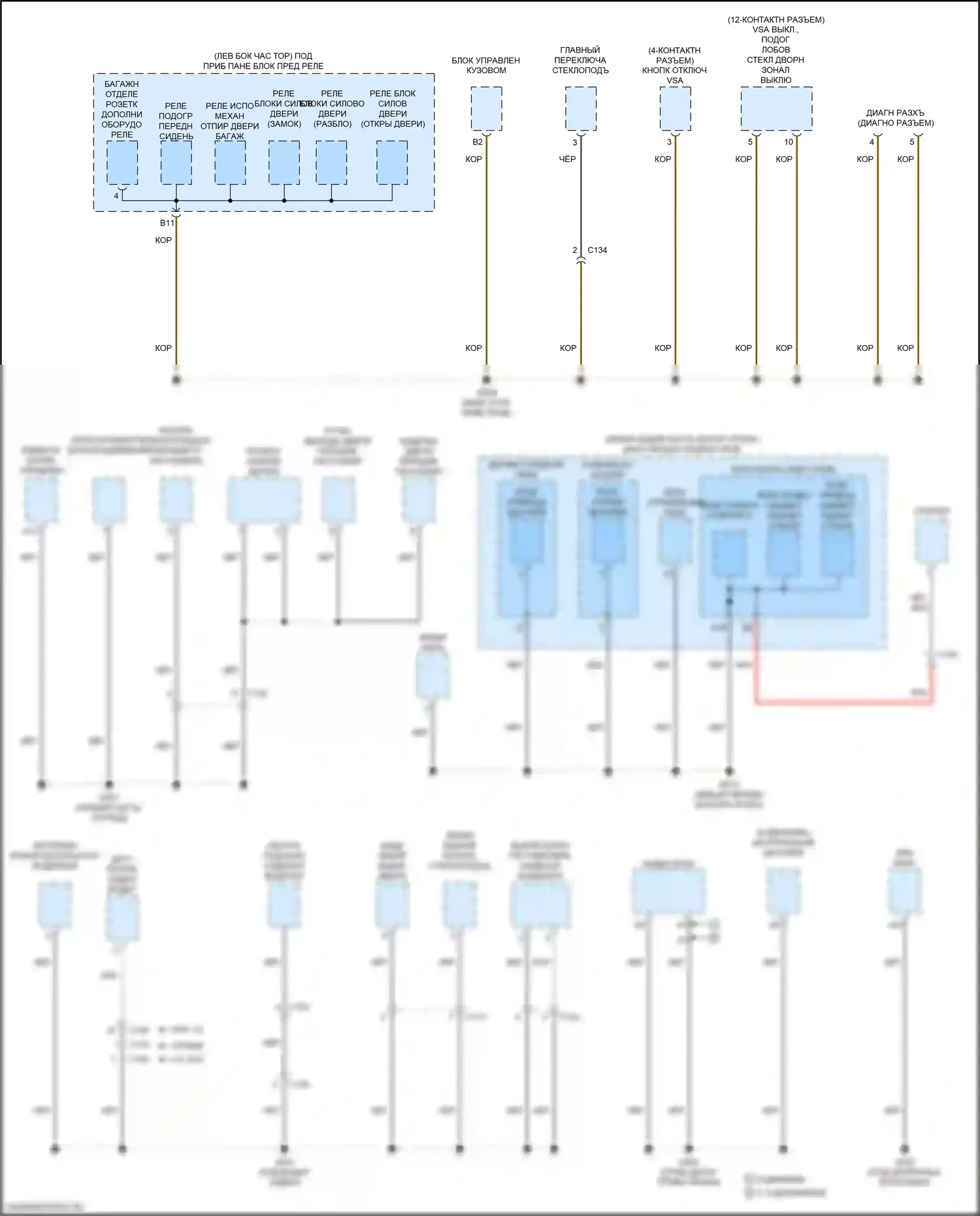 HR-V Honda RZ (2022-2024): Электросхема точек подключения масс (3 из 4) 