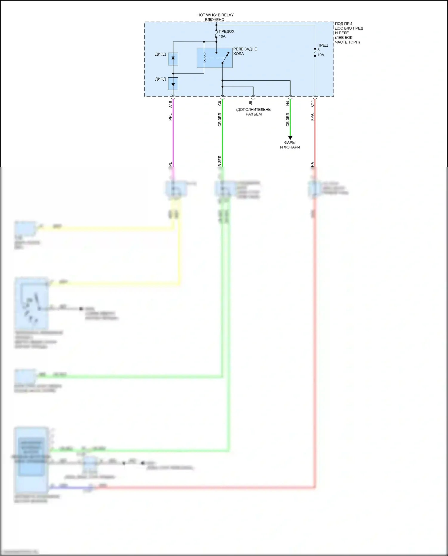 HR-V Honda RZ (2022-2024): Электросхема автоматического дневного/ночного зеркала 