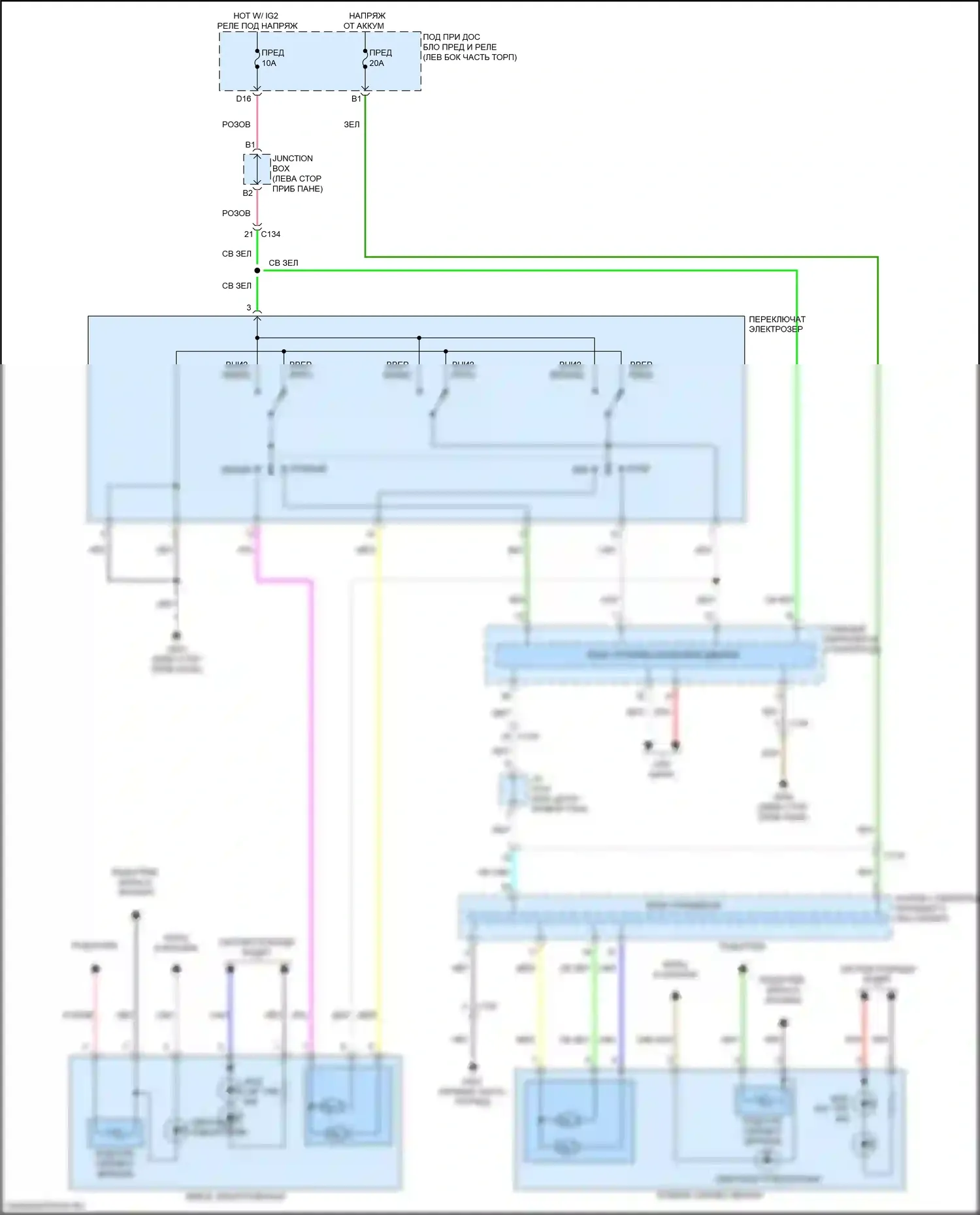 HR-V Honda RZ (2022-2024): Электросхема управления зеркалами заднего вида 