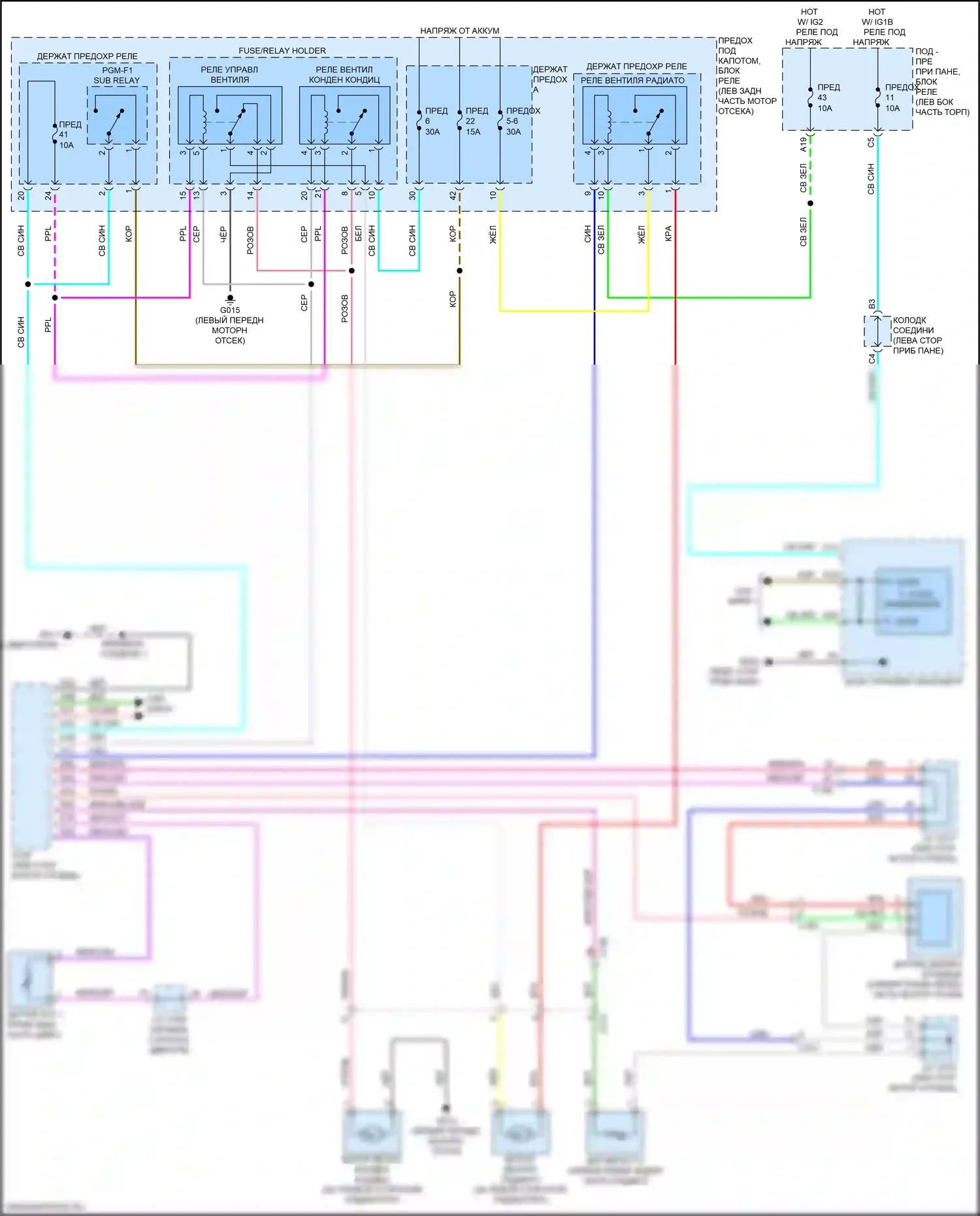 HR-V Honda RZ (2022-2024): Электросхема вентилятора охлаждения 