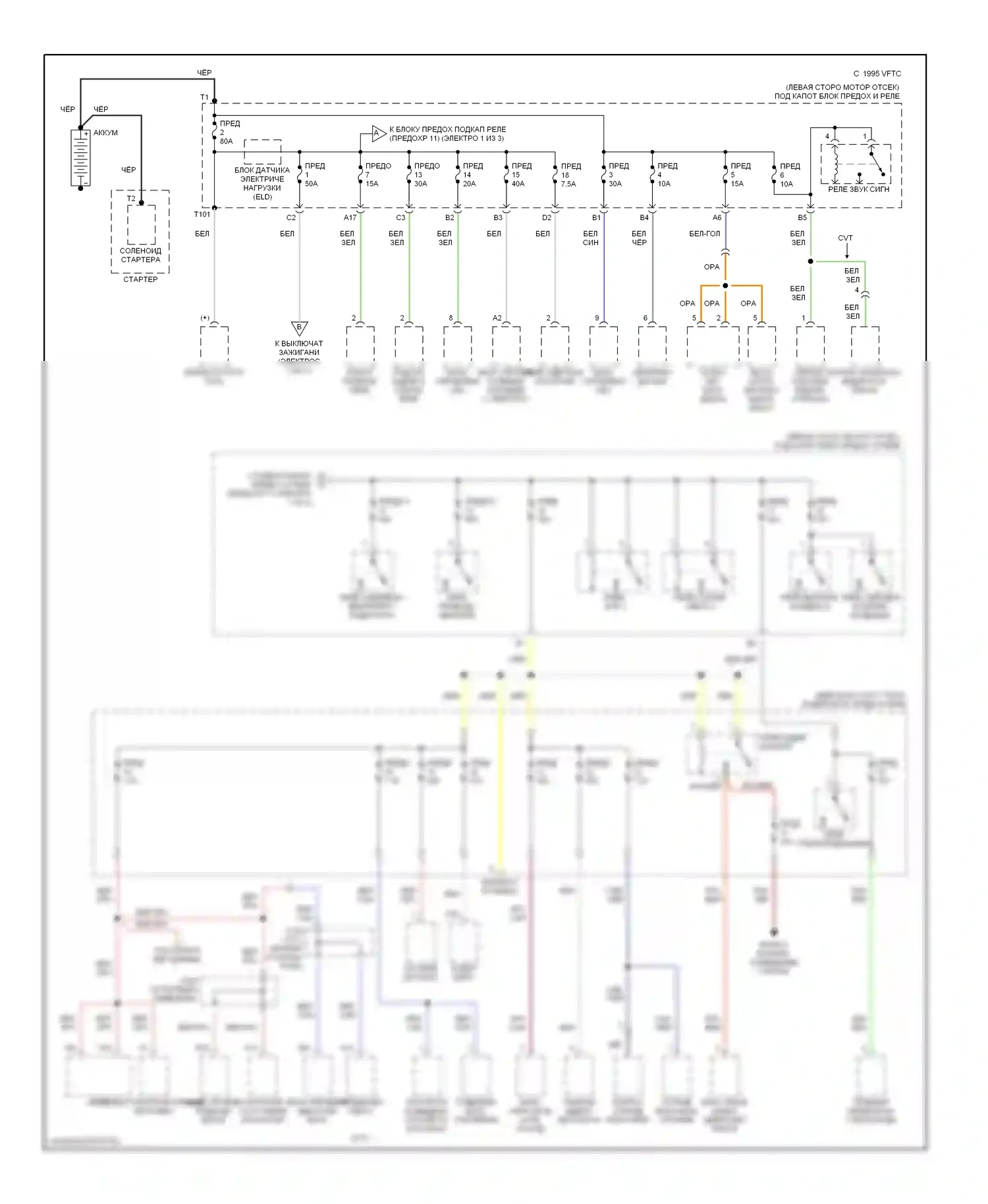 Insight Honda ZE1 (1999-2006): Электросхема блока предохранителей реле (1 из 3) 