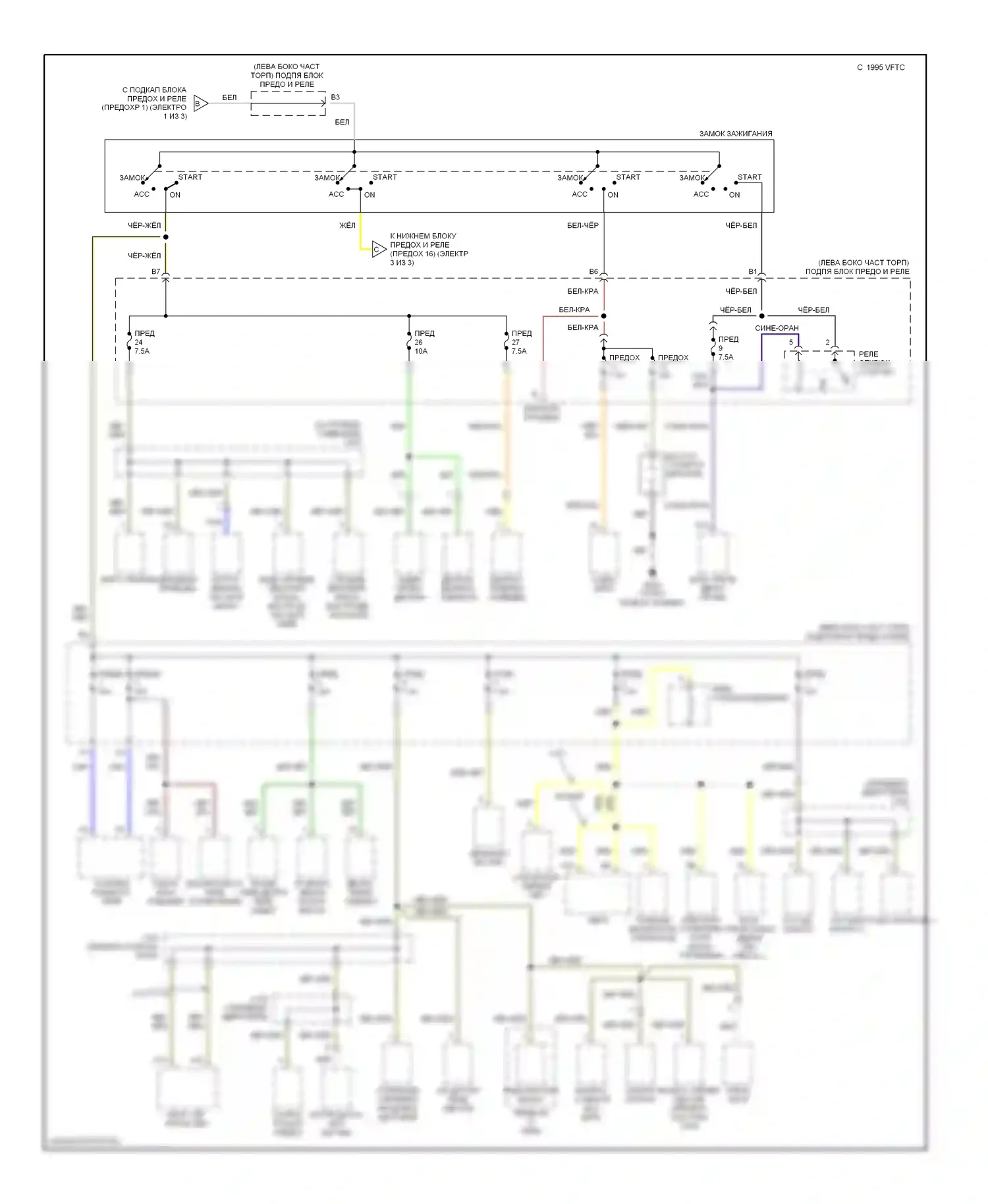 Insight Honda ZE1 (1999-2006): Электросхема блока предохранителей реле (2 из 3) 