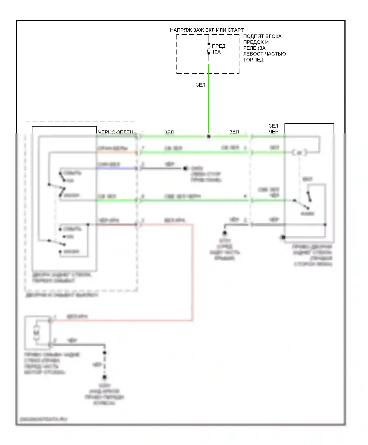 Insight Honda ZE1 (1999-2006): Электросхема задней шайбы/стеклоочистителя 