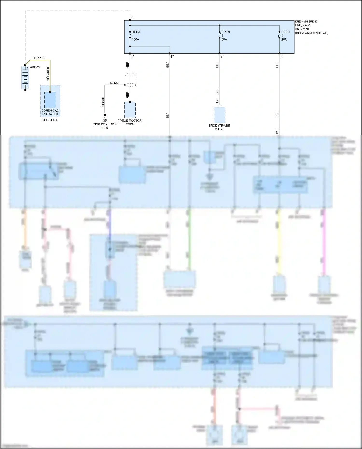 Insight Honda ZE2 рестайлинг (2011-2014): Электросхема блока предохранителей реле (1 из 5) 
