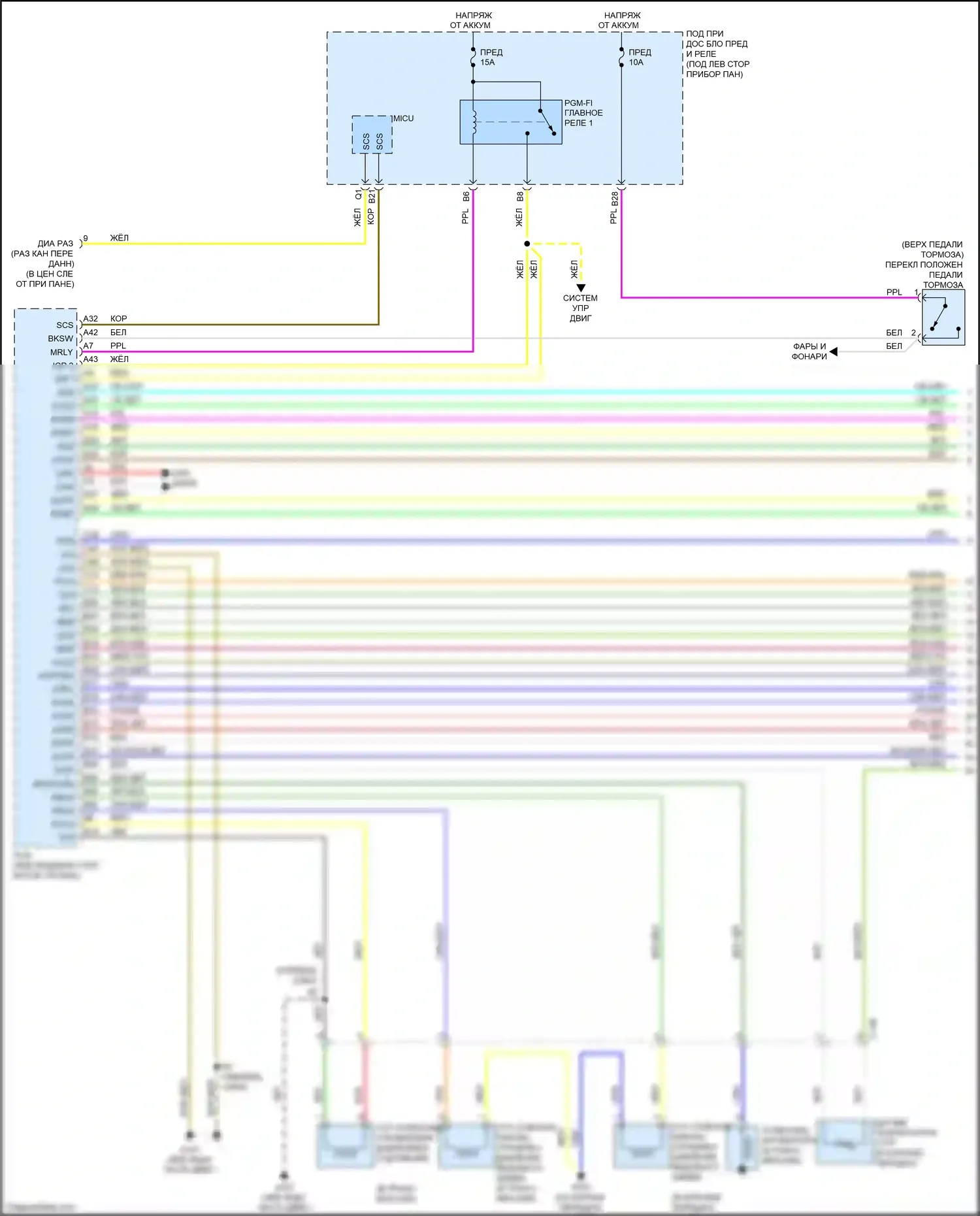 Insight Honda ZE2 рестайлинг (2011-2014): Электросхема коробки передач (1 из 2) 
