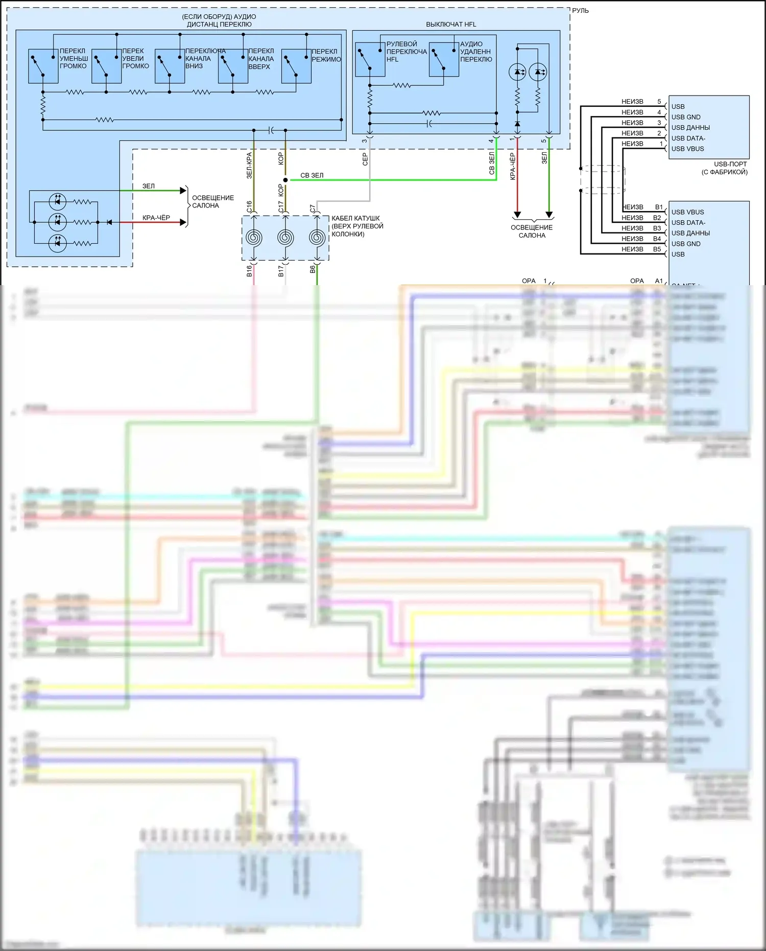 Insight Honda ZE2 рестайлинг (2011-2014): Электросхема радиосети, ex и lx без навигации (2 из 2) 