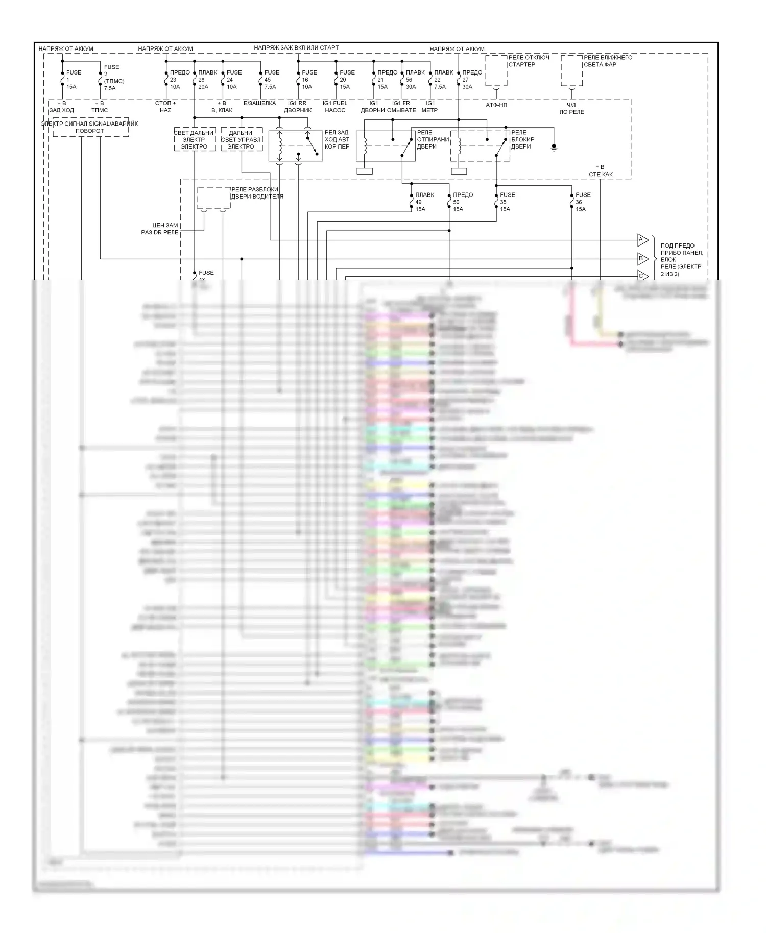Insight Honda ZE2 (2009-2011): Электросхема блоков управления кузовом (1 из 2) 