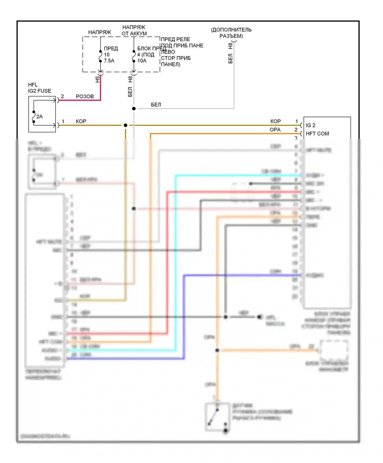 Insight Honda ZE2 (2009-2011): Электросхема блока громкоговорящей связи, аксессуар honda 