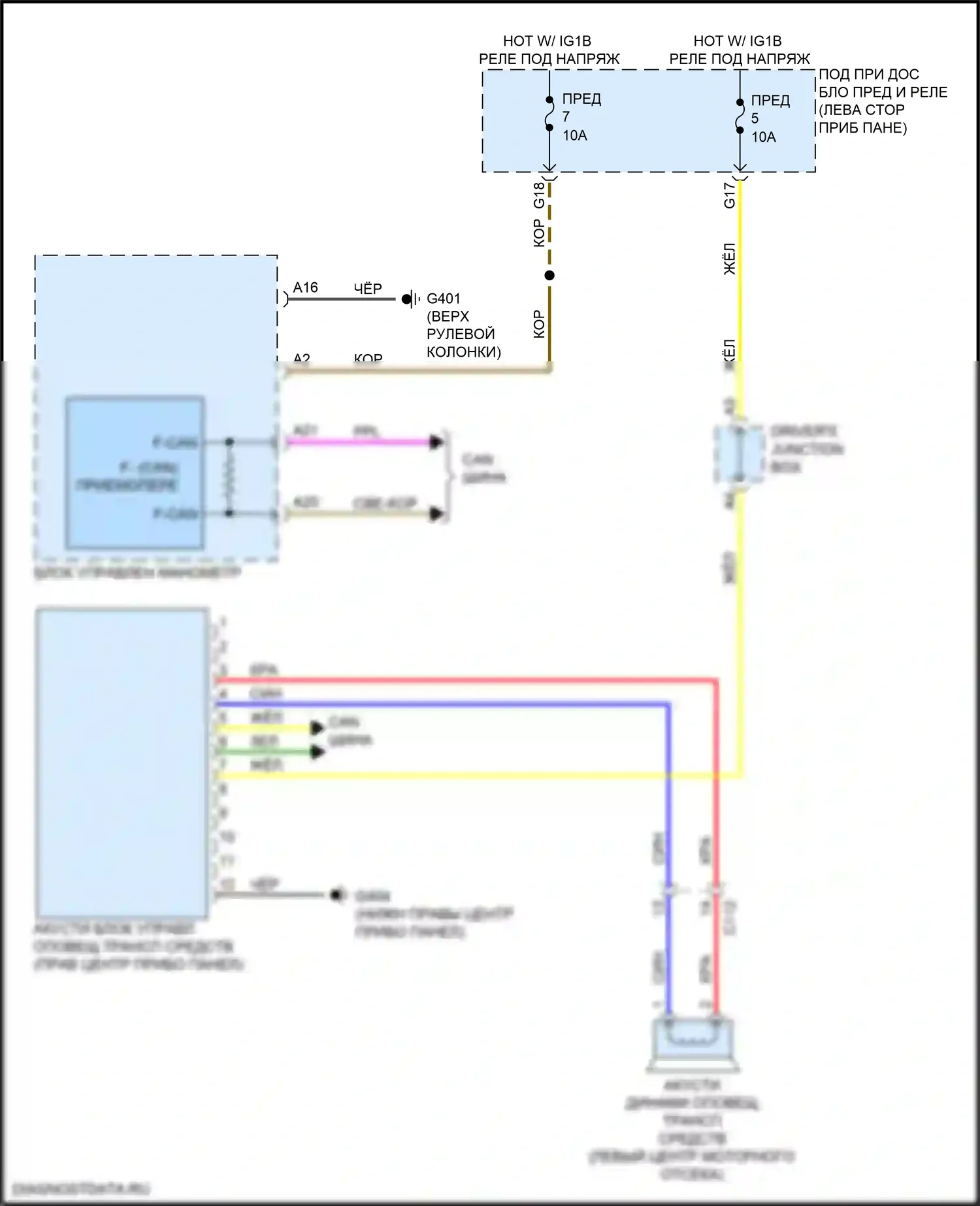 Insight Honda ZE4 (2018-2024): Электросхема активных управление кузовом и подвеской 