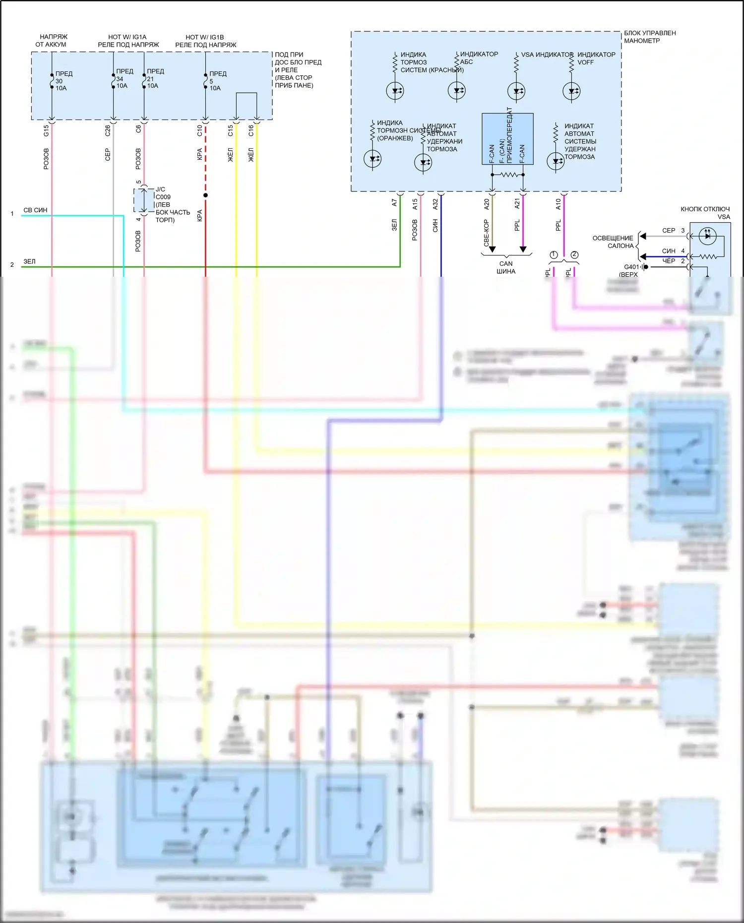 Insight Honda ZE4 (2018-2024): Антиблокировочная система abs электросхема (2 из 2) 