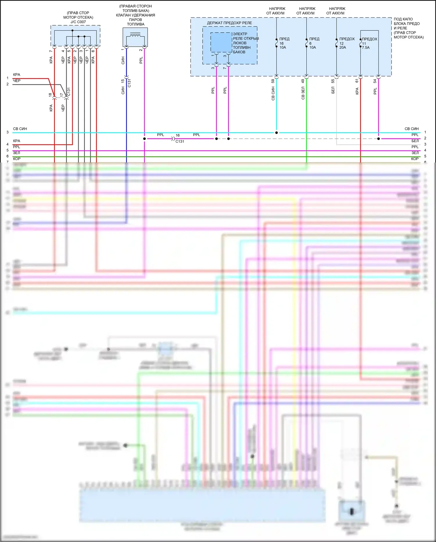 Insight Honda ZE4 (2018-2024): Электросхема двигатель 1.5л гибрид, электросхема органов управления двигателем (3 из 6) 