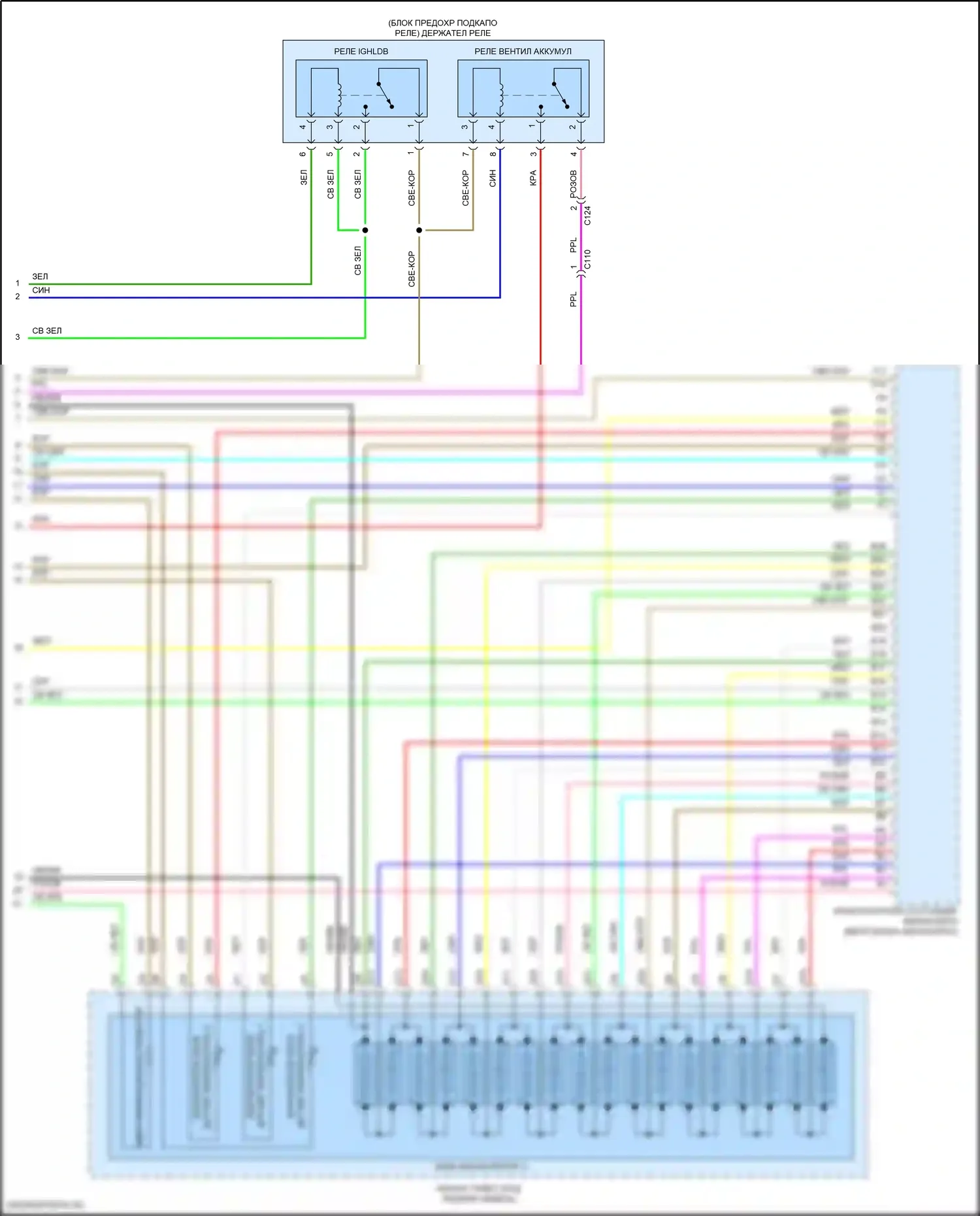 Insight Honda ZE4 (2018-2024): Электросхема соединений двигатель 1.5л гибрид, электросхема соединений гибридная система (6 из 6) 