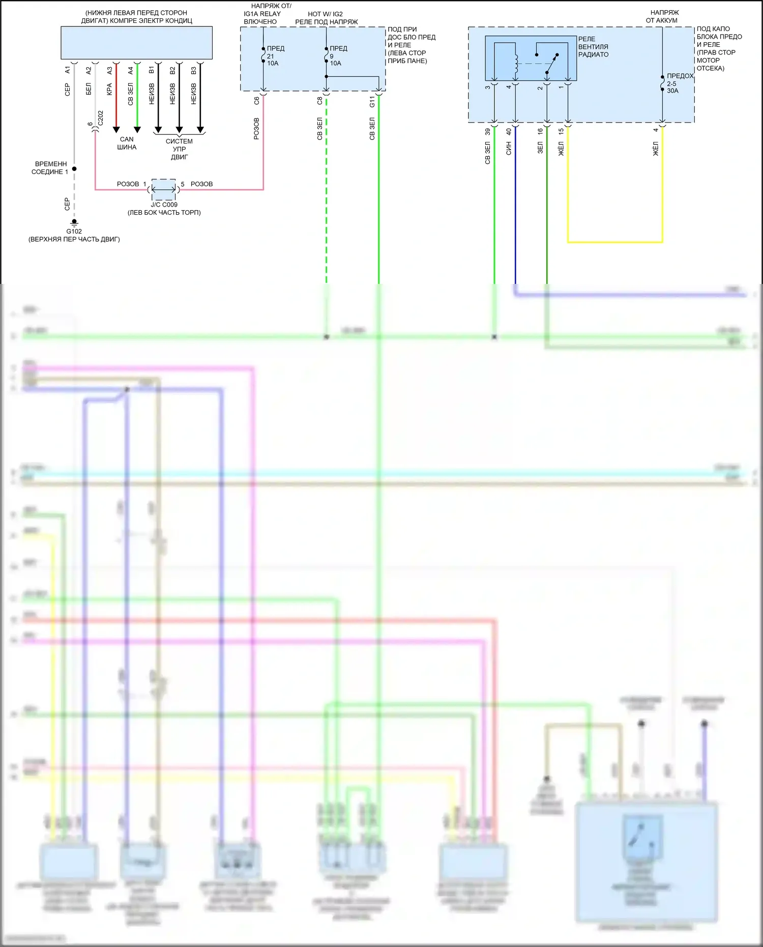 Insight Honda ZE4 (2018-2024): Электросхема климат контроля (2 из 4) 