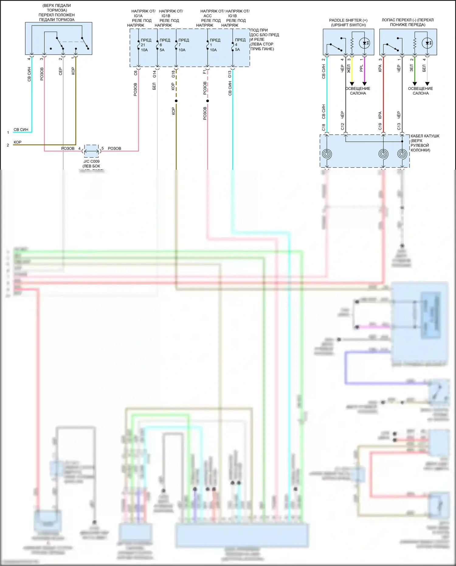 Insight Honda ZE4 (2018-2024): Электросхема коробки передач (2 из 2) 