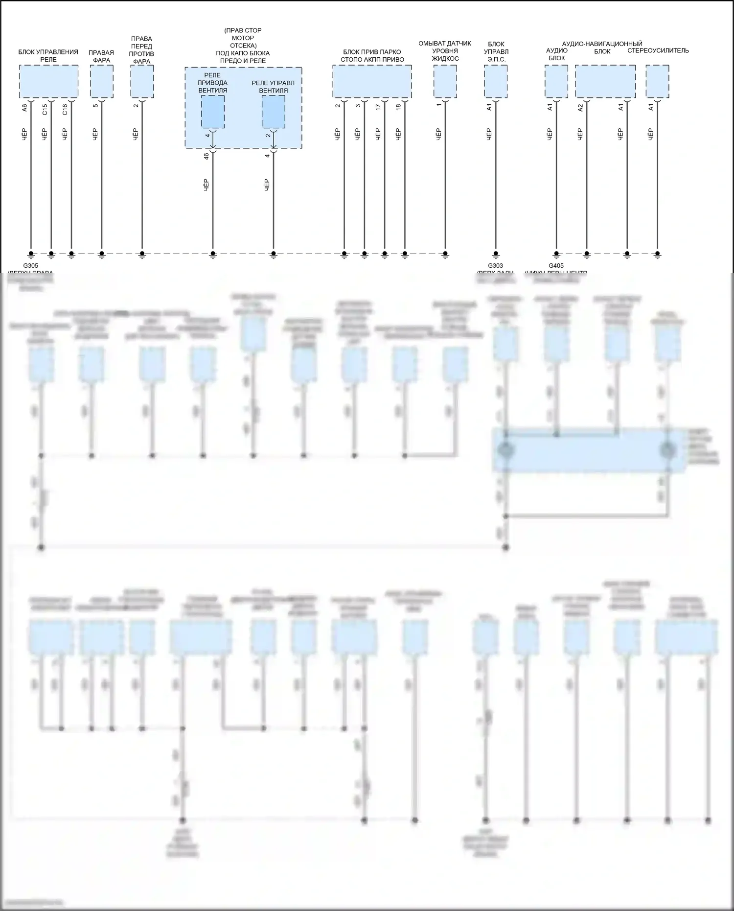 Insight Honda ZE4 (2018-2024): Электросхема точек подключения масс (2 из 4) 