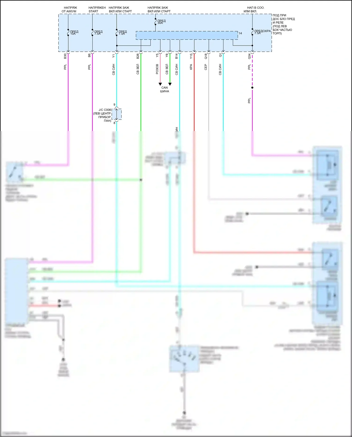 Jazz Honda GG рестайлинг (2011-2014): Электросхема блокировки селектора, электромобиль 