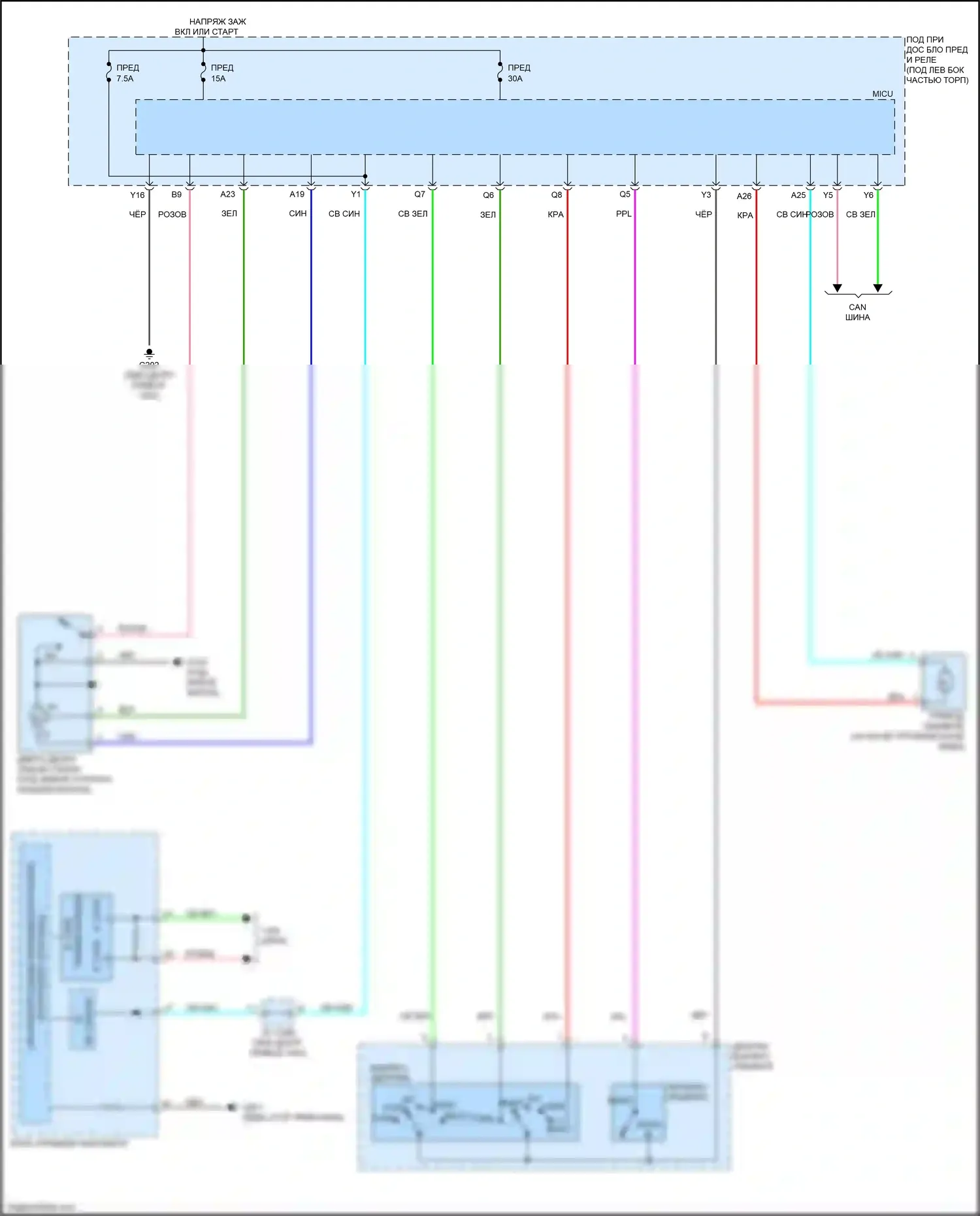 Jazz Honda GG рестайлинг (2011-2014): Электросхема передних дворников и омывателей, электромобиль 