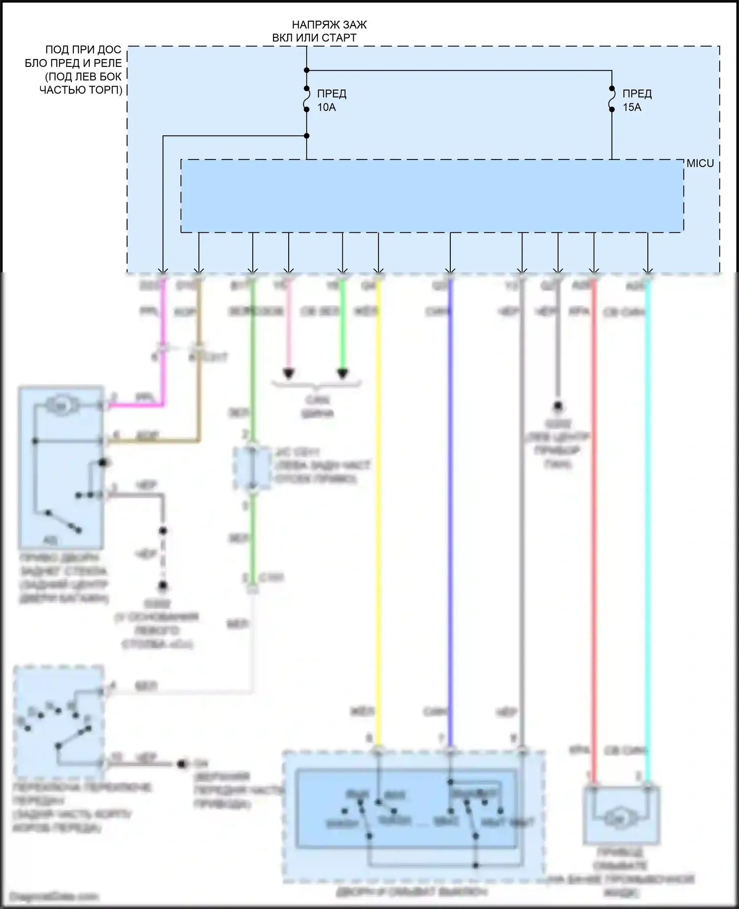 Jazz Honda GG рестайлинг (2011-2014): Электросхема задних дворников и омывателей, электромобиль 