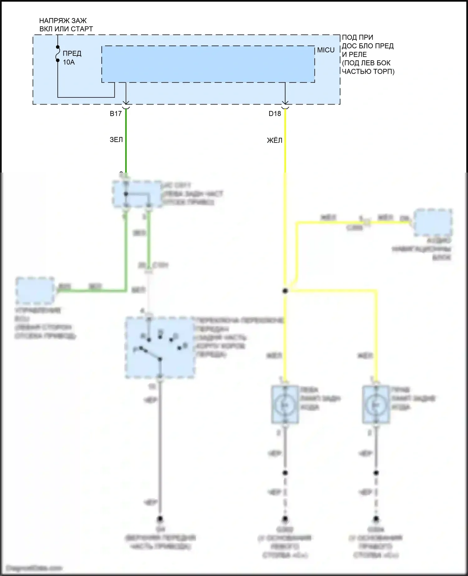 Jazz Honda GG рестайлинг (2011-2014): Электросхема фонарей заднего хода, электромобиль 