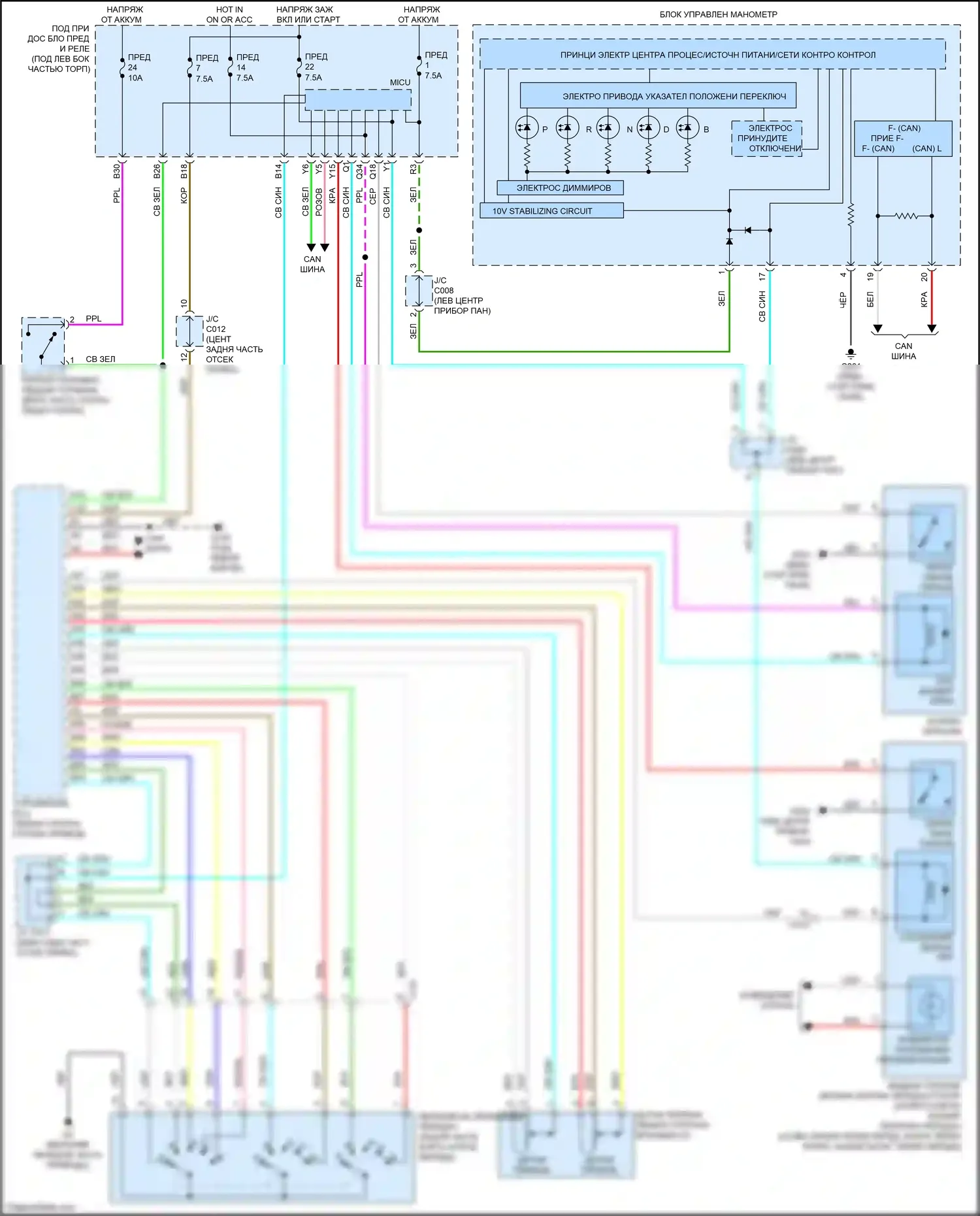 Jazz Honda GG рестайлинг (2011-2014): Электросхема коробки передач, электромобиль 