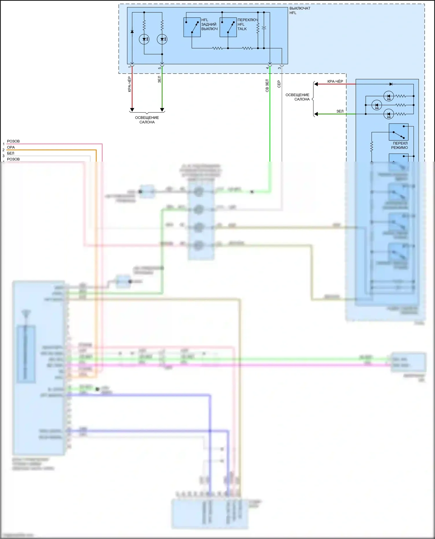 Jazz Honda GG рестайлинг (2011-2014): Электросхема магнитолы, без навигации (2 из 2) 
