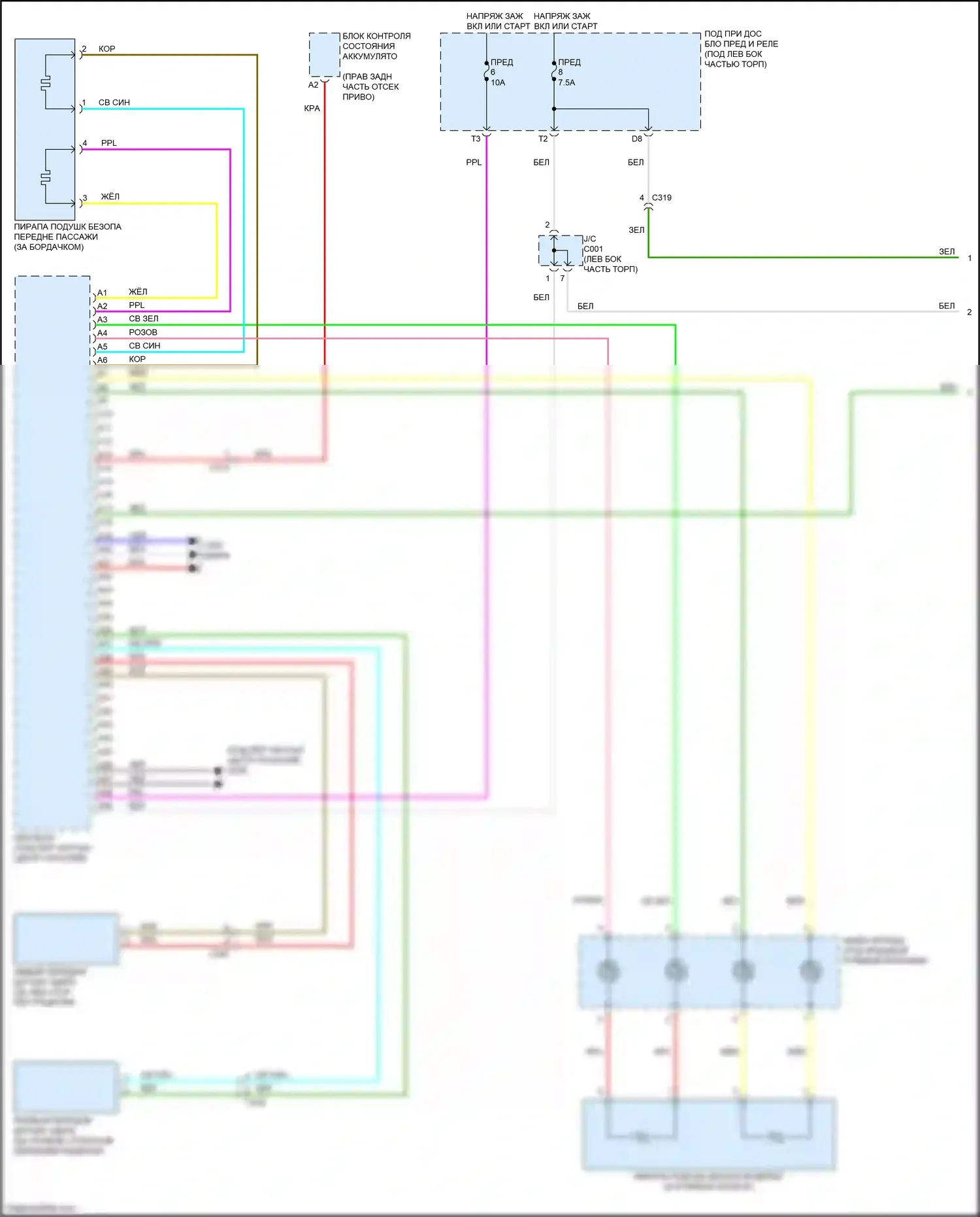 Jazz Honda GG рестайлинг (2011-2014): Электросхема подушек безопасности, электромобиль (1 из 4) 