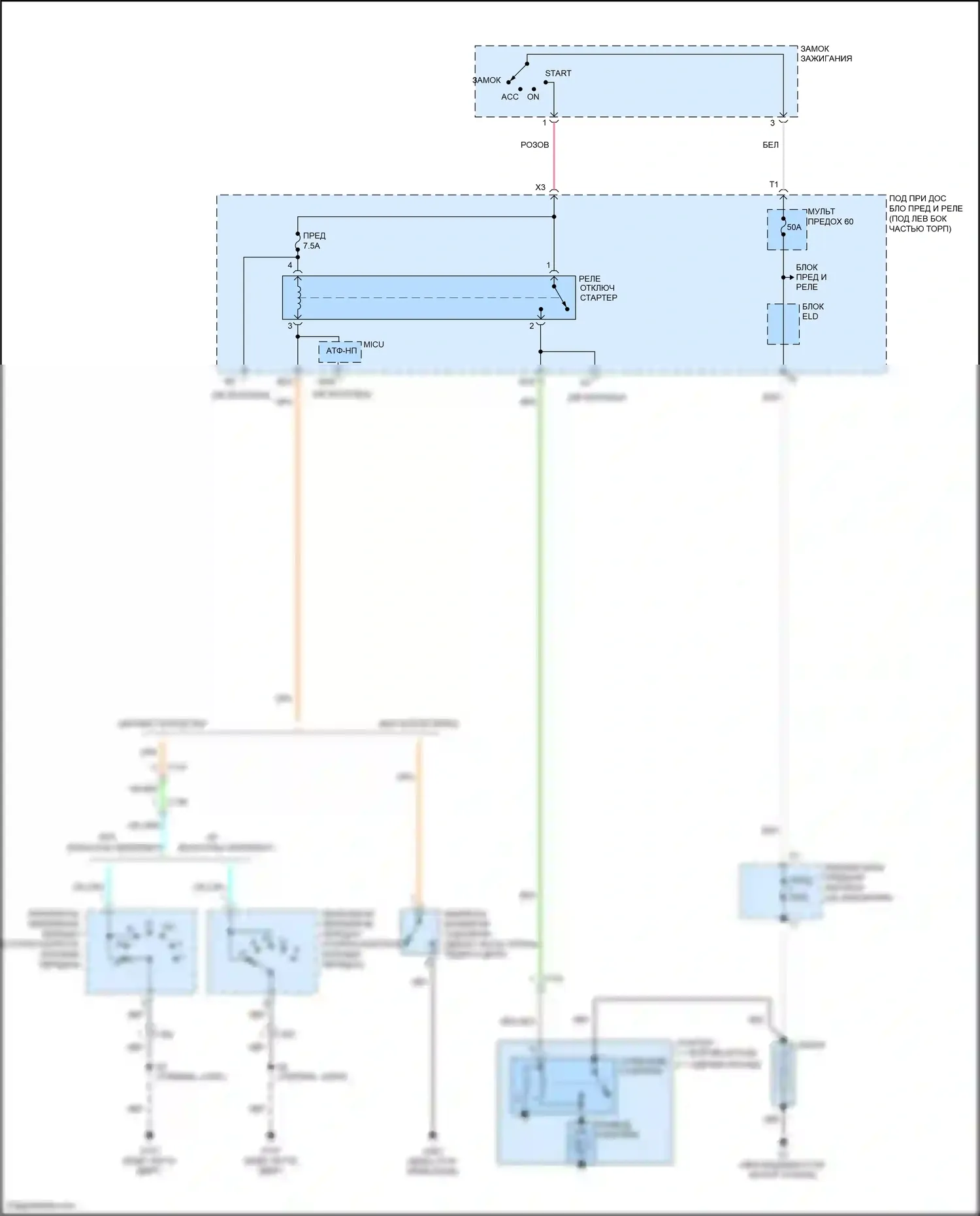 Jazz Honda GG рестайлинг (2011-2014): Электросхема стартера 