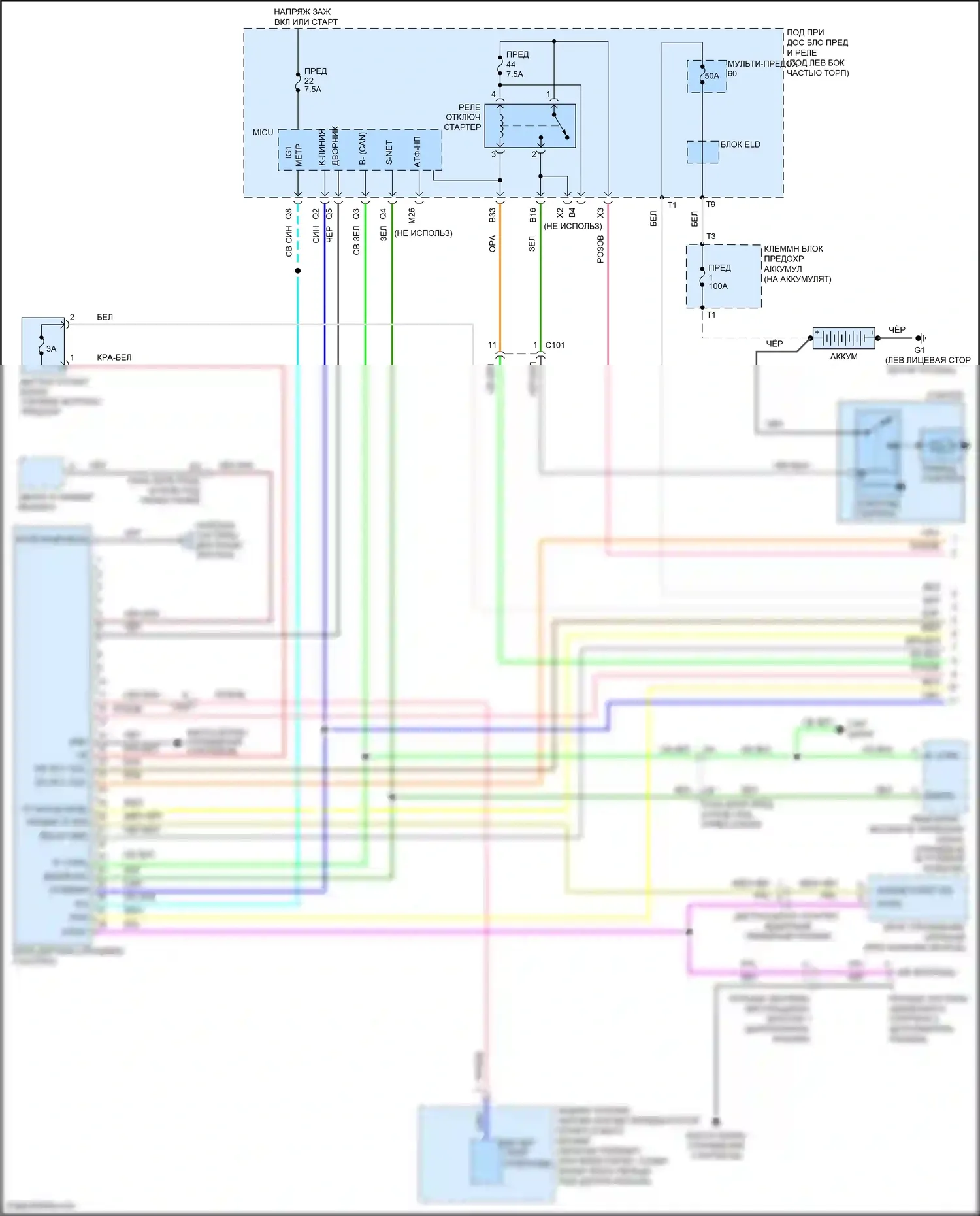 Jazz Honda GG рестайлинг (2011-2014): Электросхема удаленного стартера (1 из 2) 