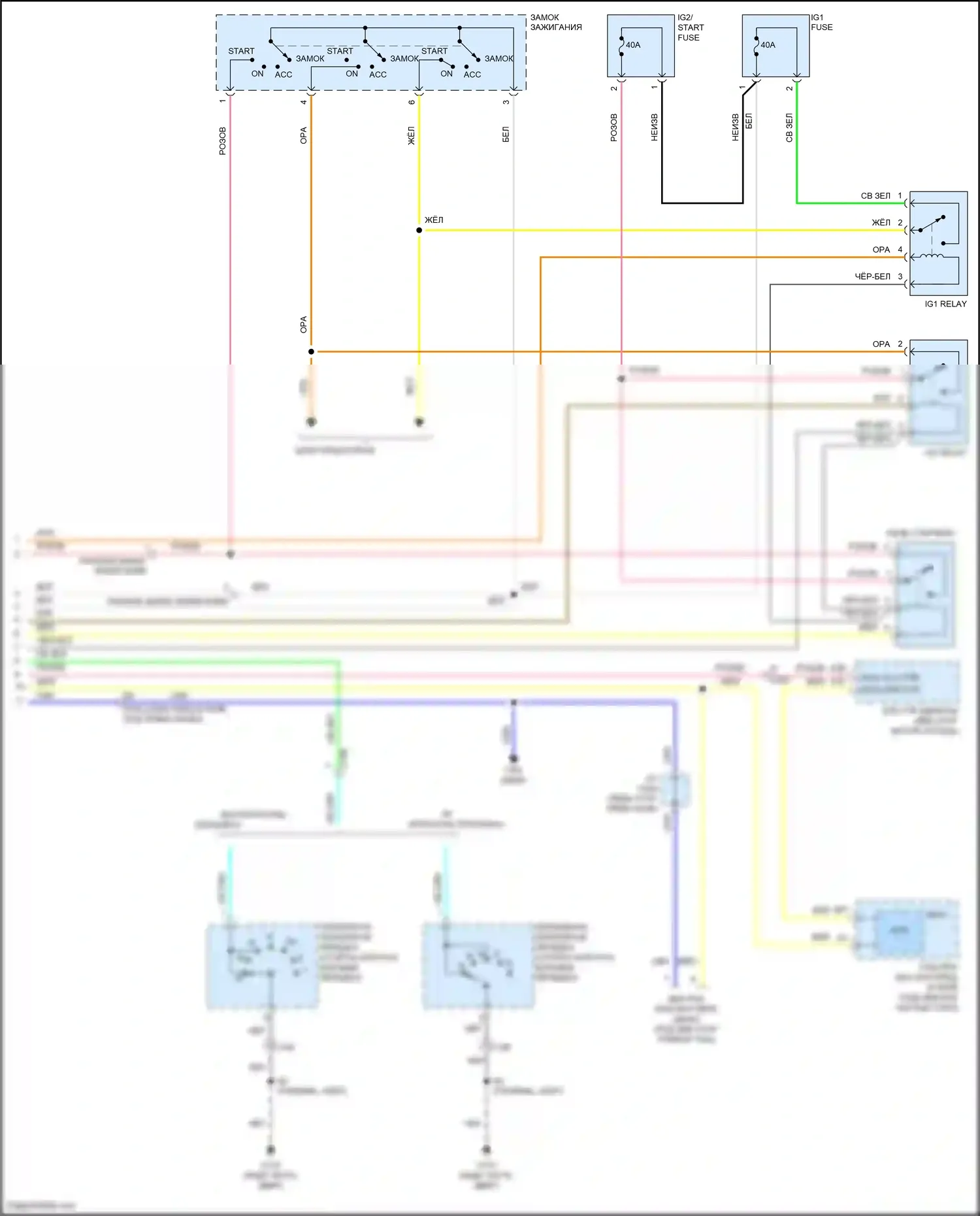 Jazz Honda GG рестайлинг (2011-2014): Электросхема удаленного стартера (2 из 2) 