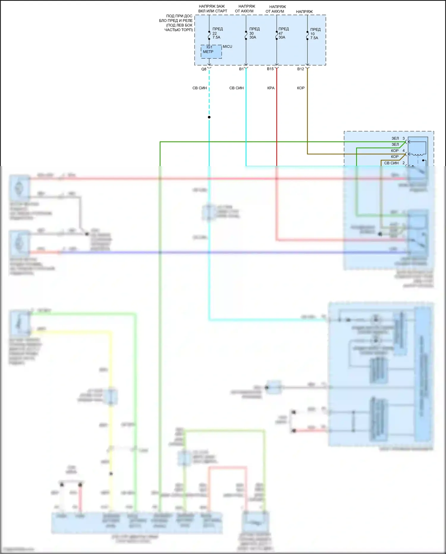 Jazz Honda GG рестайлинг (2011-2014): Электросхема вентилятора охлаждения, кроме электромобиля 
