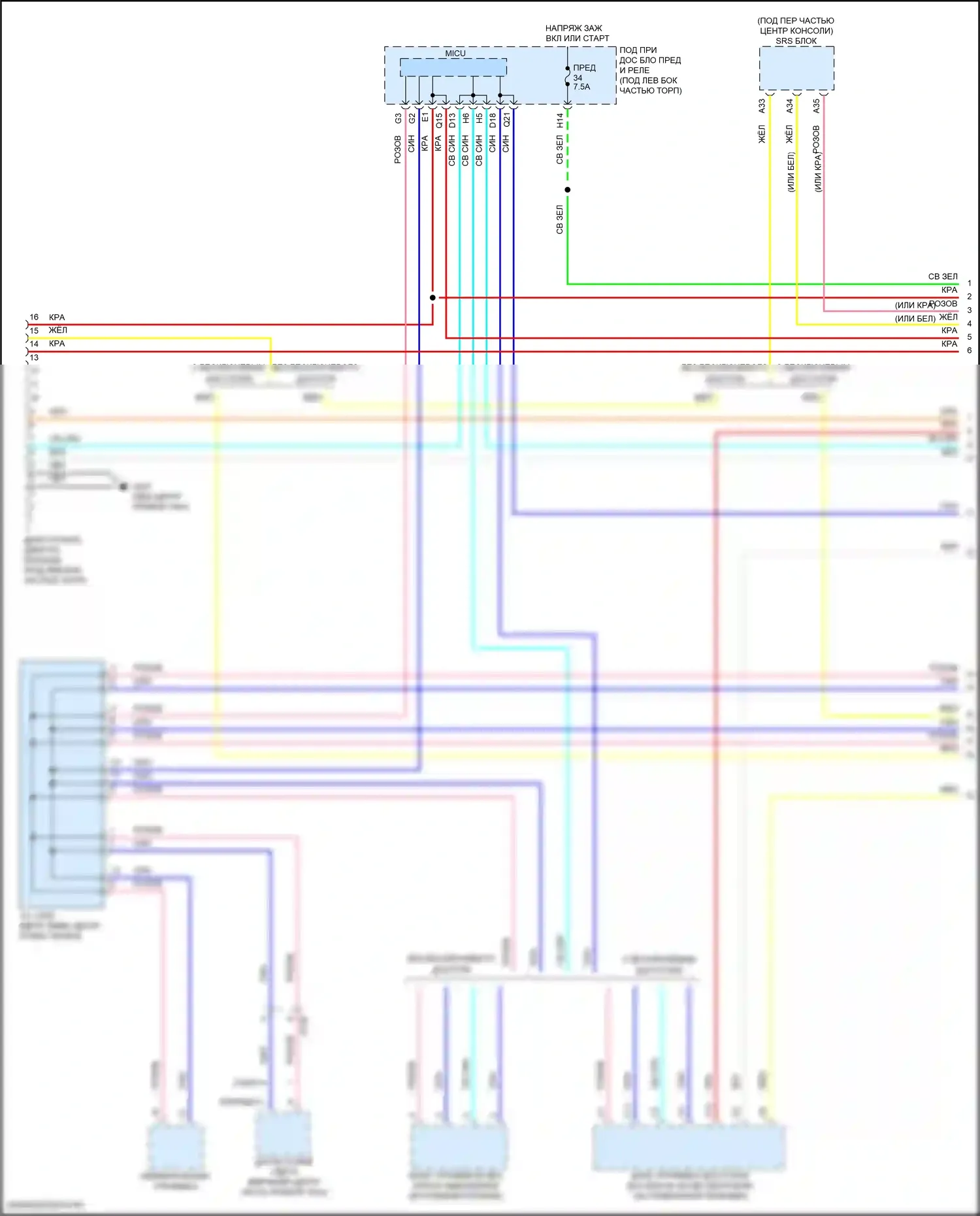 Jazz Honda GK рестайлинг (2017-2020): Электросхема компьютерной информационной линии, со шлюзом (can) (1 из 3) 