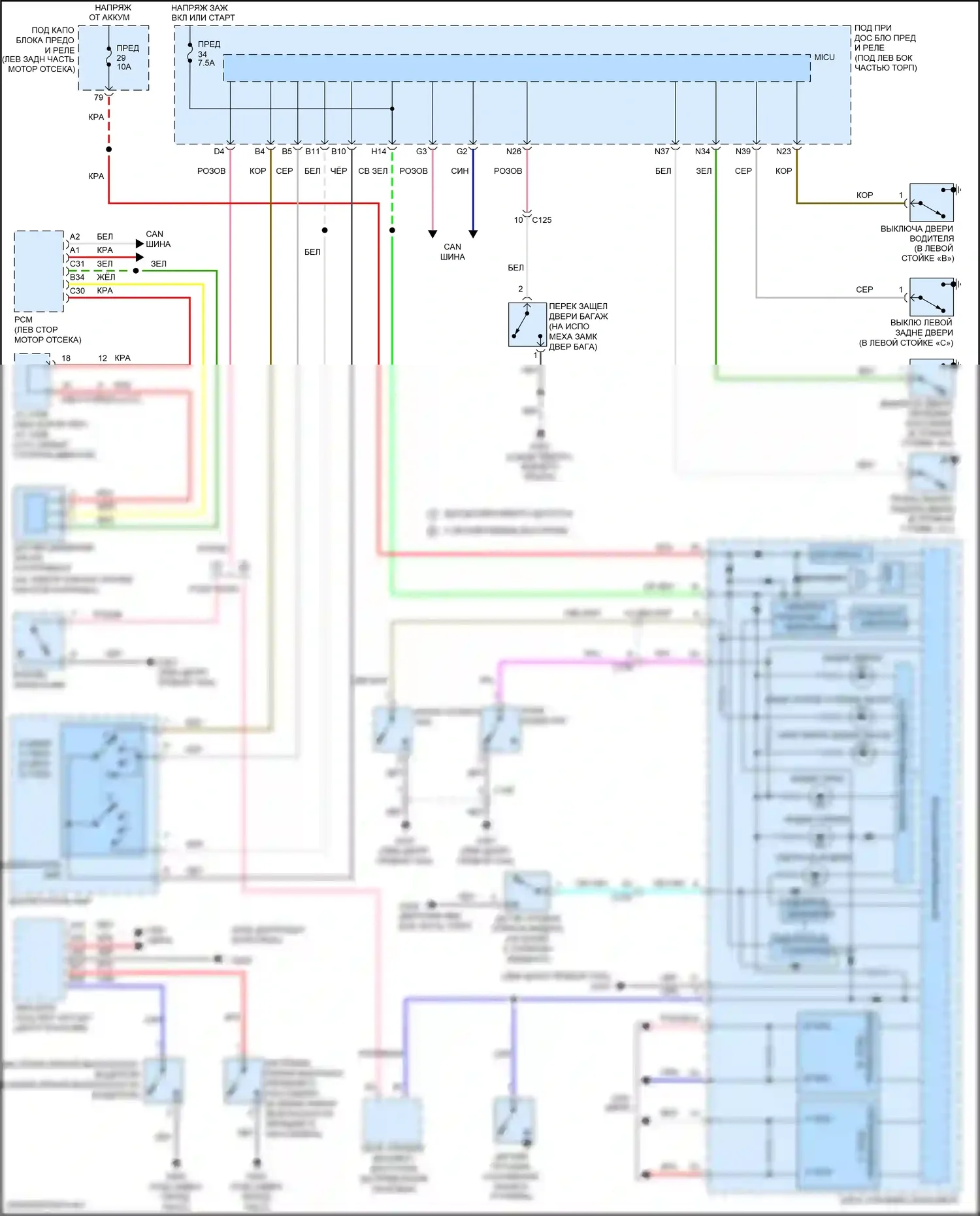 Jazz Honda GK рестайлинг (2017-2020): Электросхема помощников водителя 