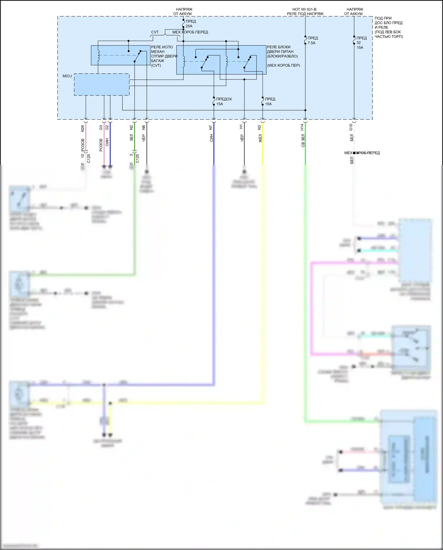 Jazz Honda GK (2015-2017): Электросхема выпуска двери багажника 