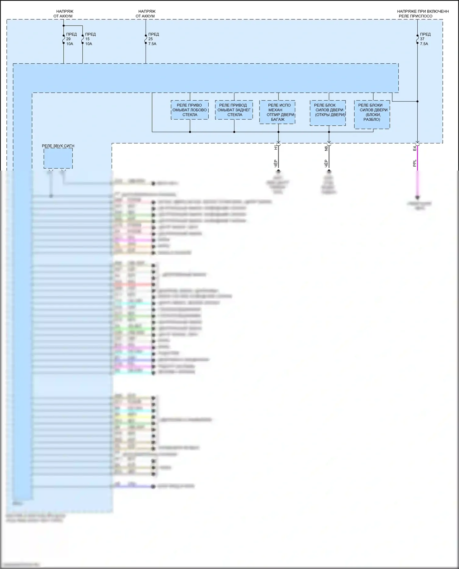 Jazz Honda GK (2015-2017): Электросхема блоков управления кузовом (1 из 2) 