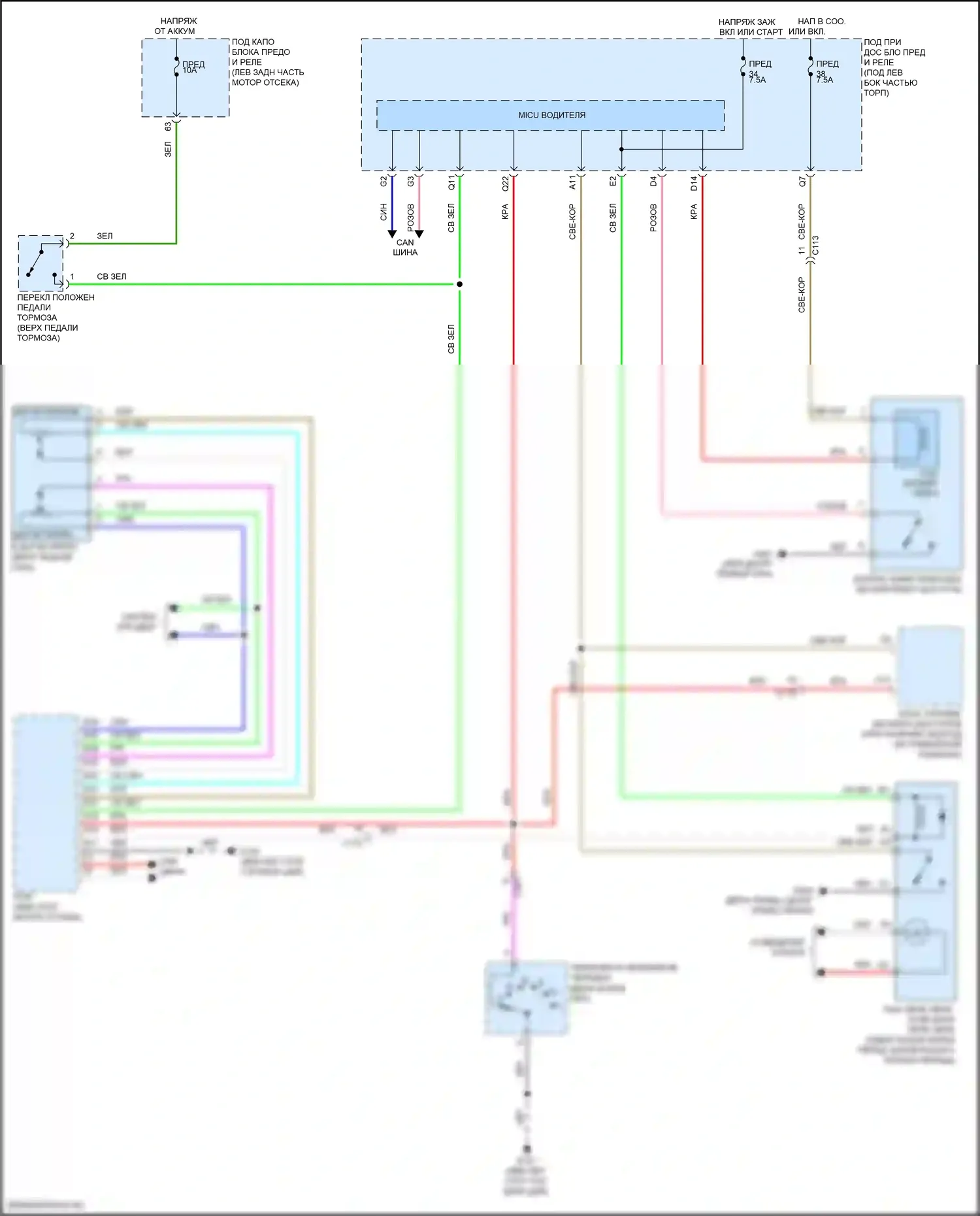 Jazz Honda GK (2015-2017): Электросхема блокировки селектора 