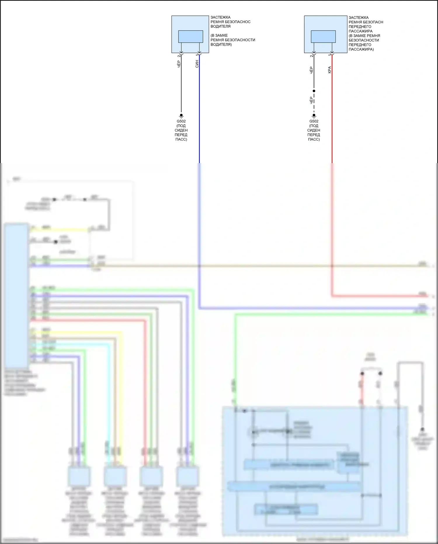 Jazz Honda GK (2015-2017): Электросхема подушек безопасности (2 из 3) 