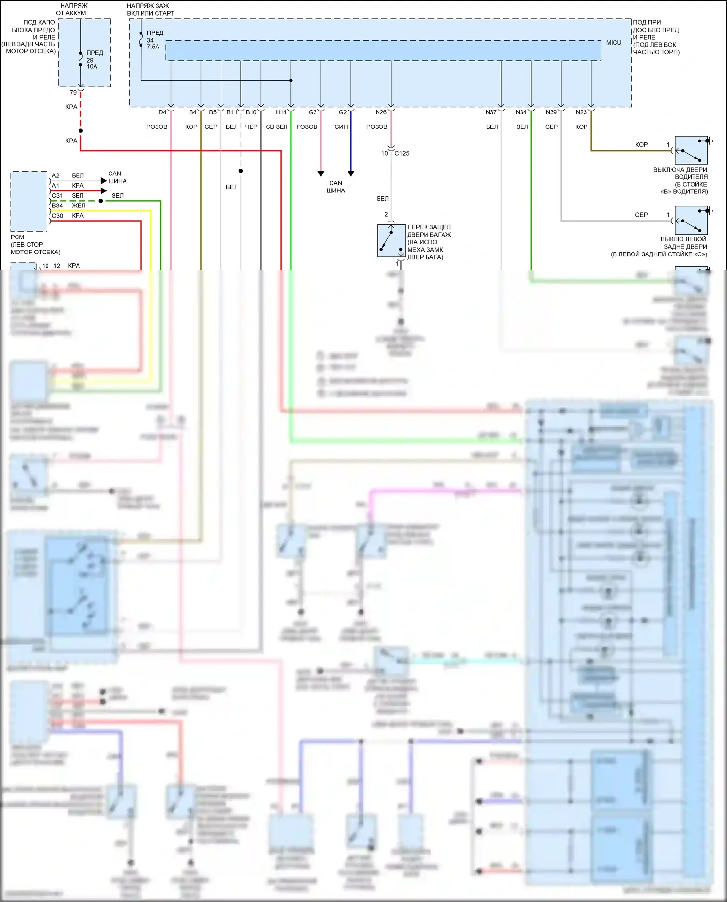 Jazz Honda GK (2015-2017): Электросхема помощников водителя 